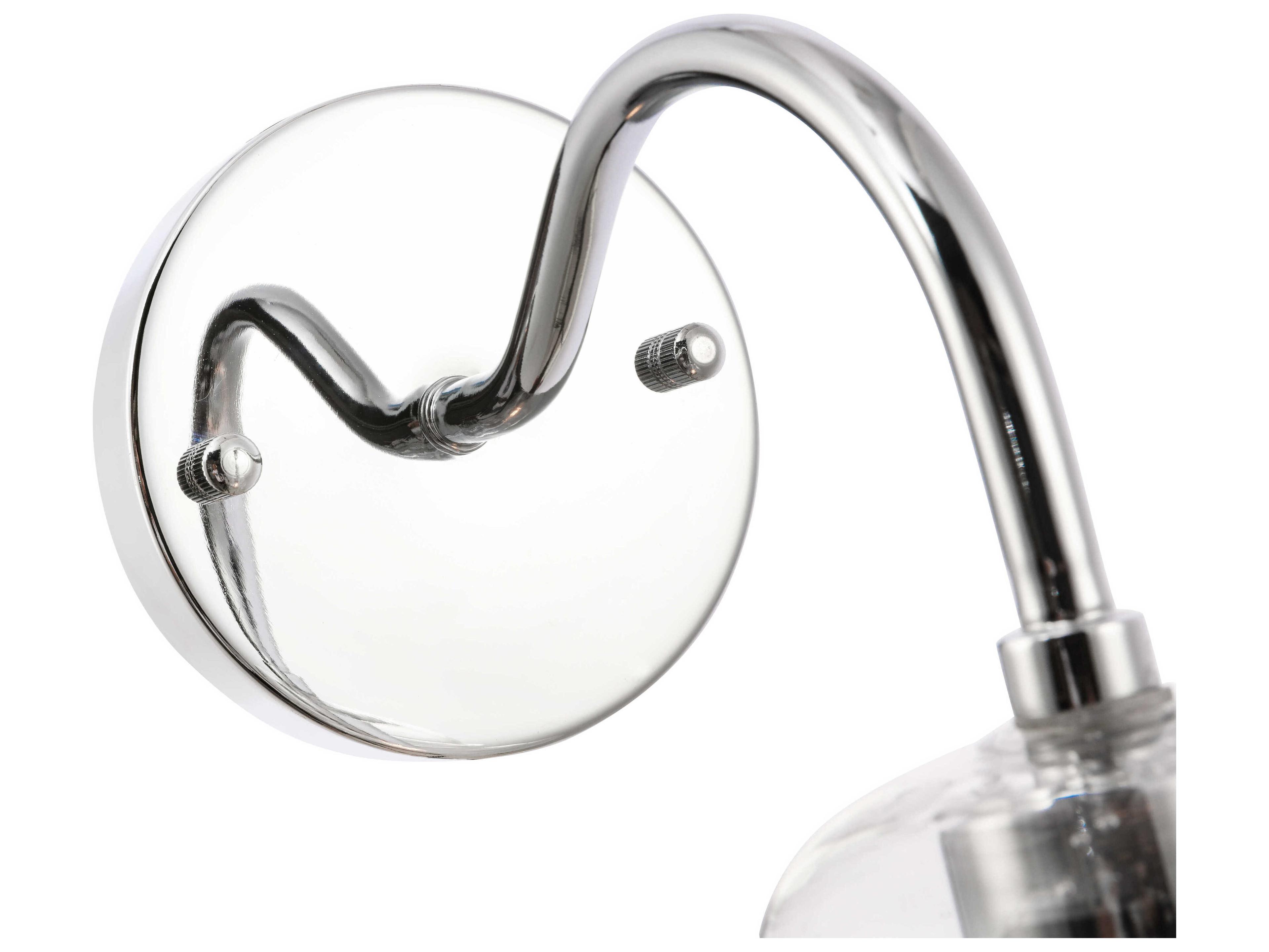 Elegant Lighting Pierce 1-Light Chrome Glass LED Wall Sconce