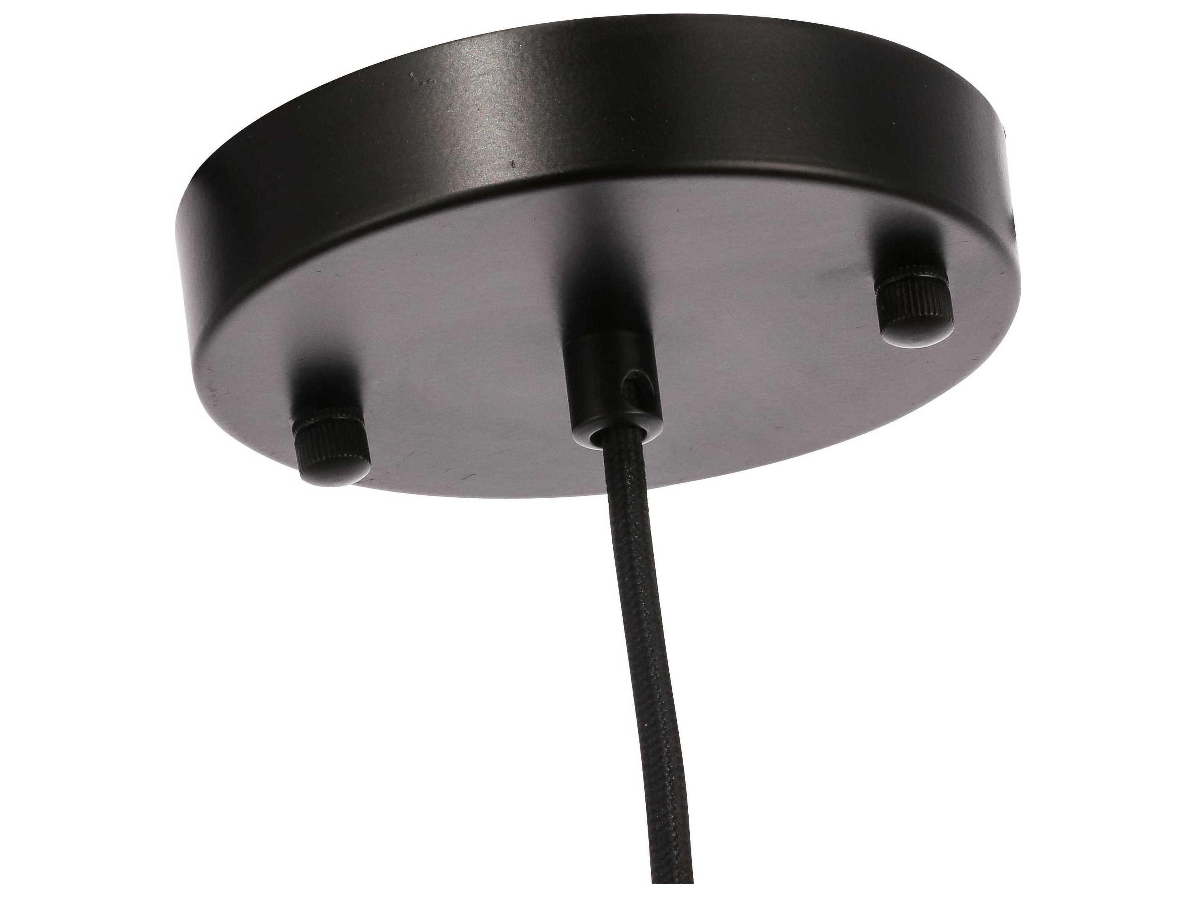 Elegant Lighting Pierce 1-Light Black Glass LED Bell Mini Pendant