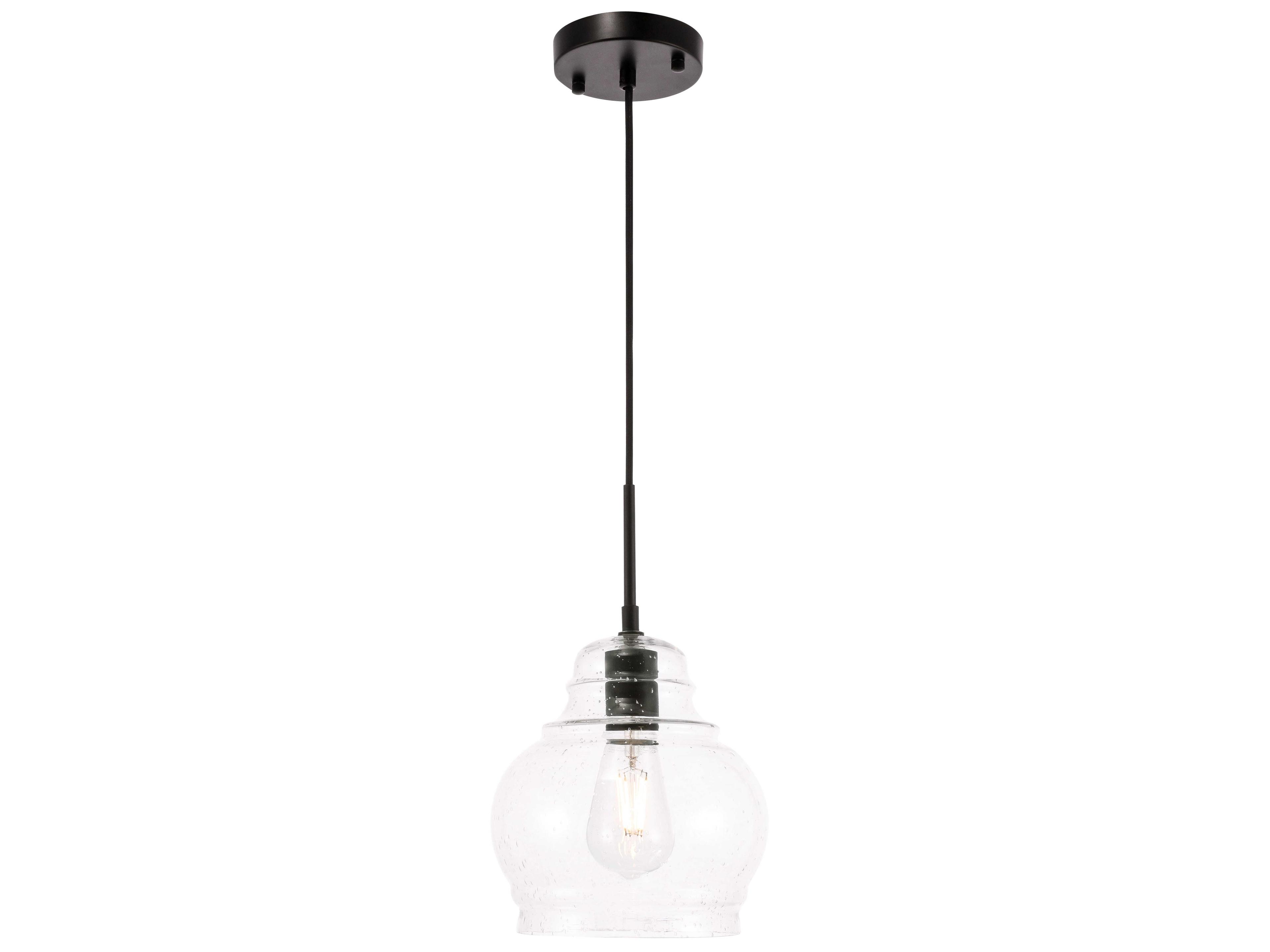 Pierce 1-Light Black Mini Pendant
