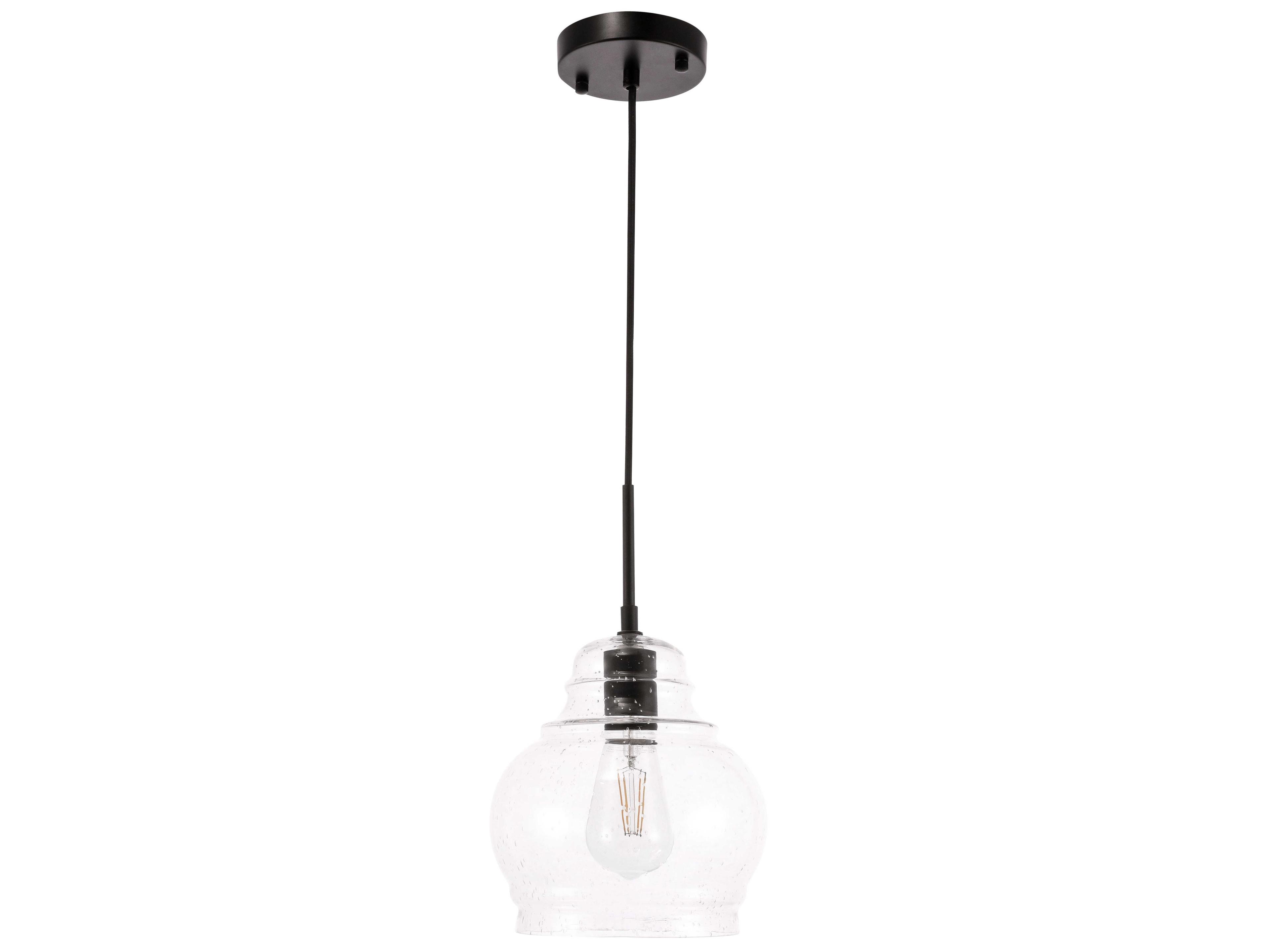 Elegant Lighting Pierce 1-Light Black Mini Pendant