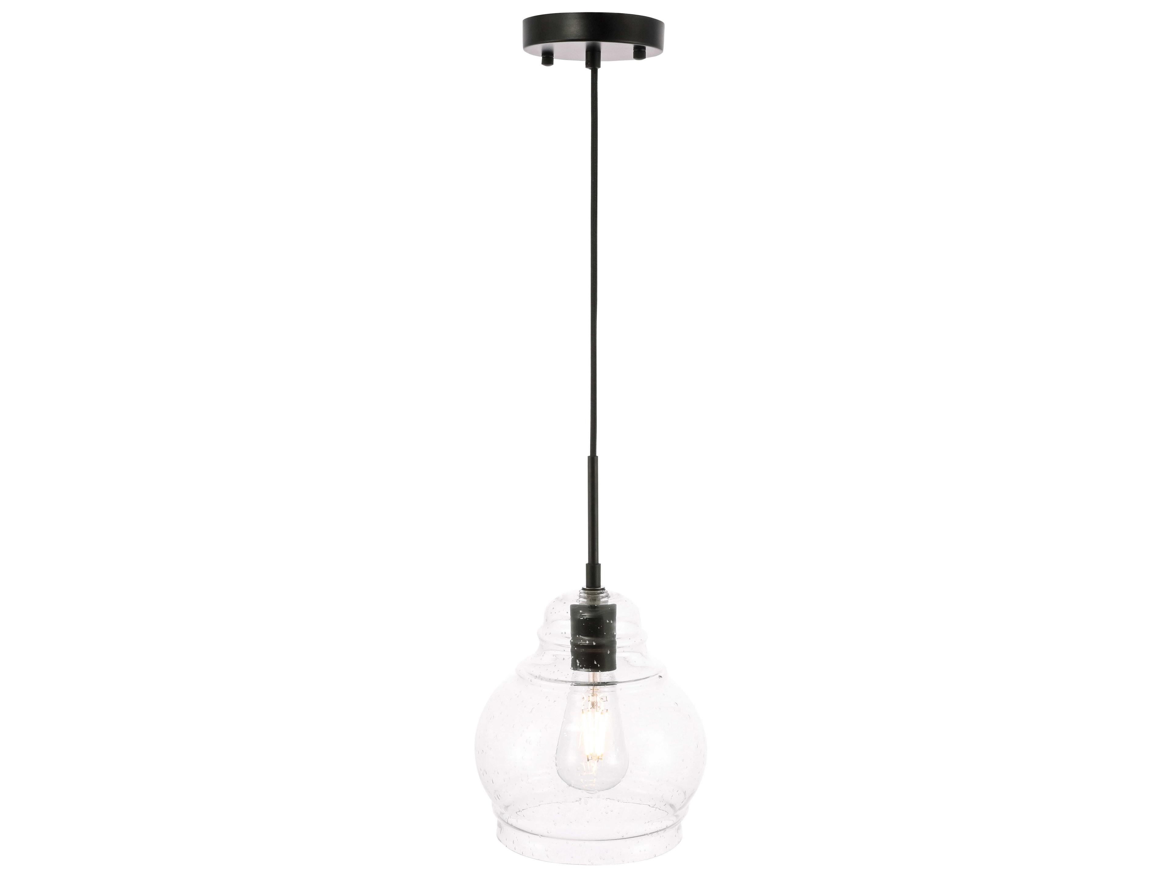 Elegant Lighting Pierce 1-Light Black Mini Pendant