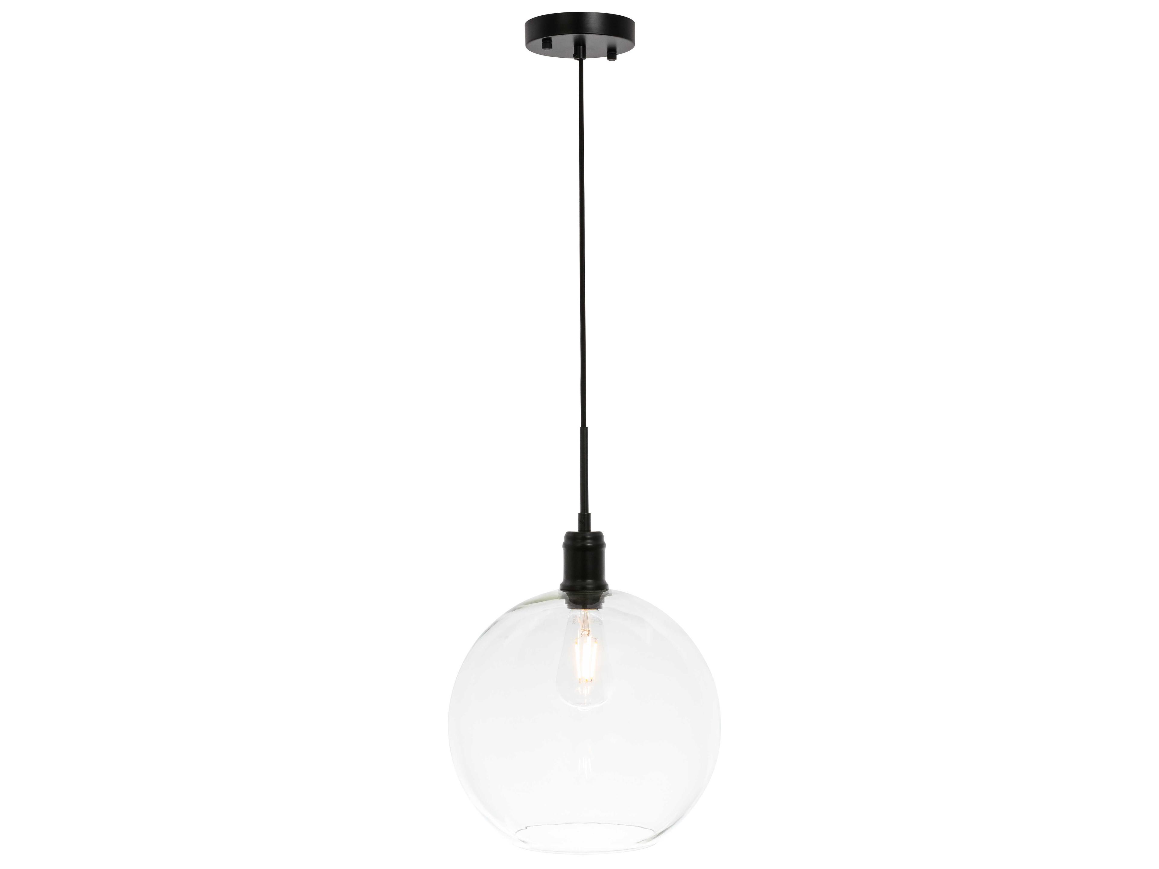 Emett 1-Light Black Glass Globe Mini Pendant