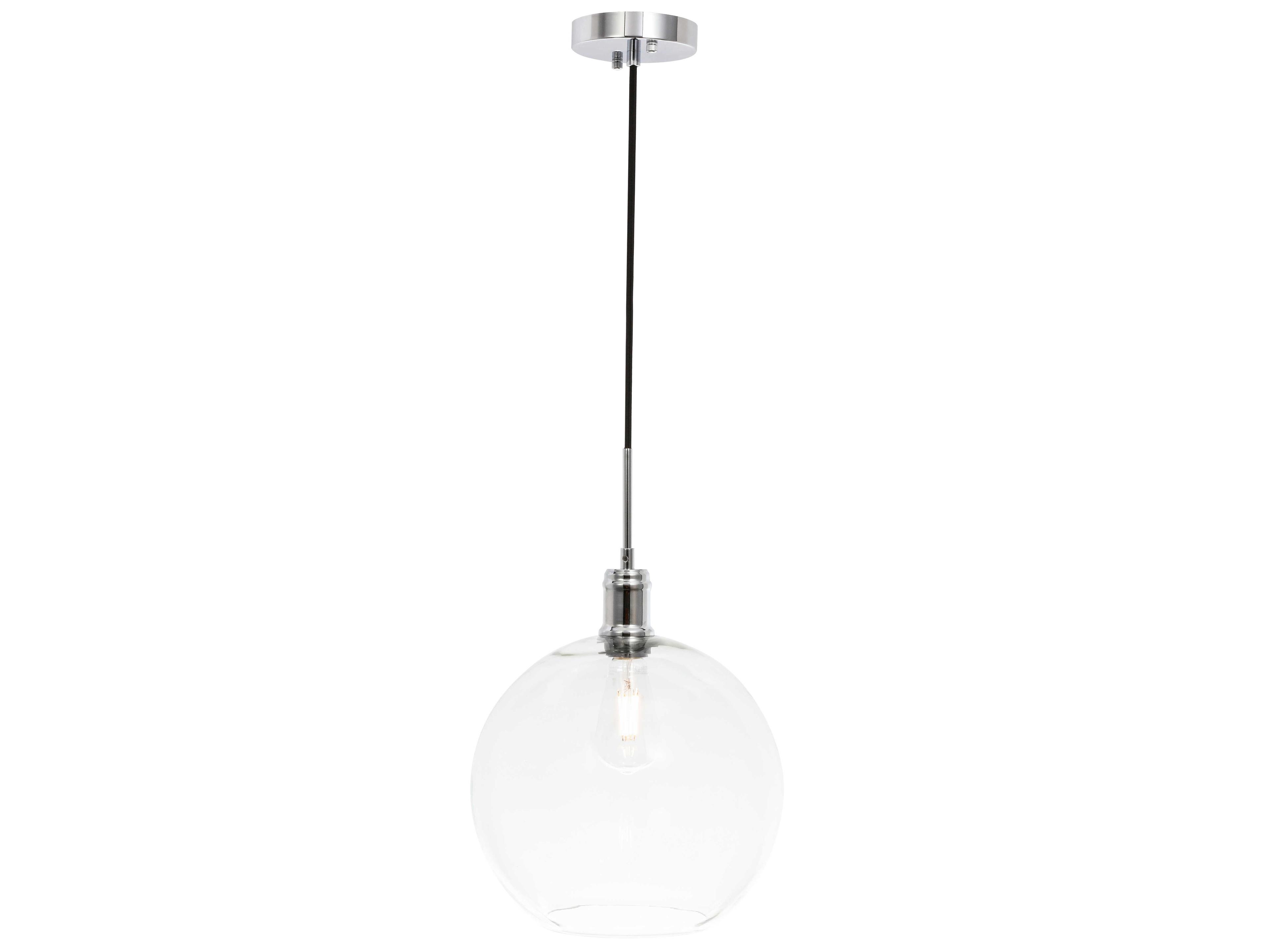 Emett 1-Light Chrome Glass Globe Mini Pendant
