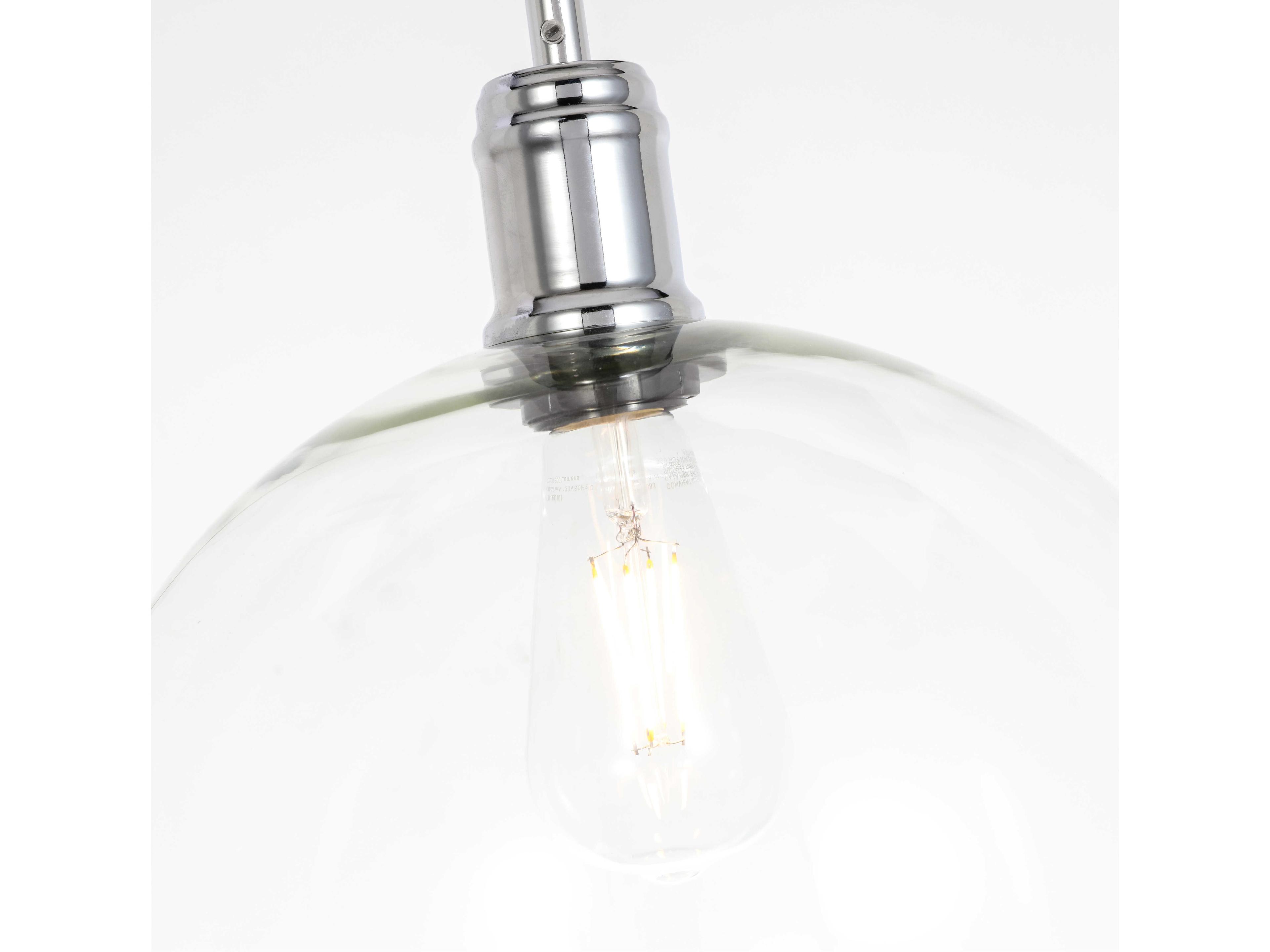 Elegant Lighting Emett 1-Light Chrome Glass Globe Mini Pendant
