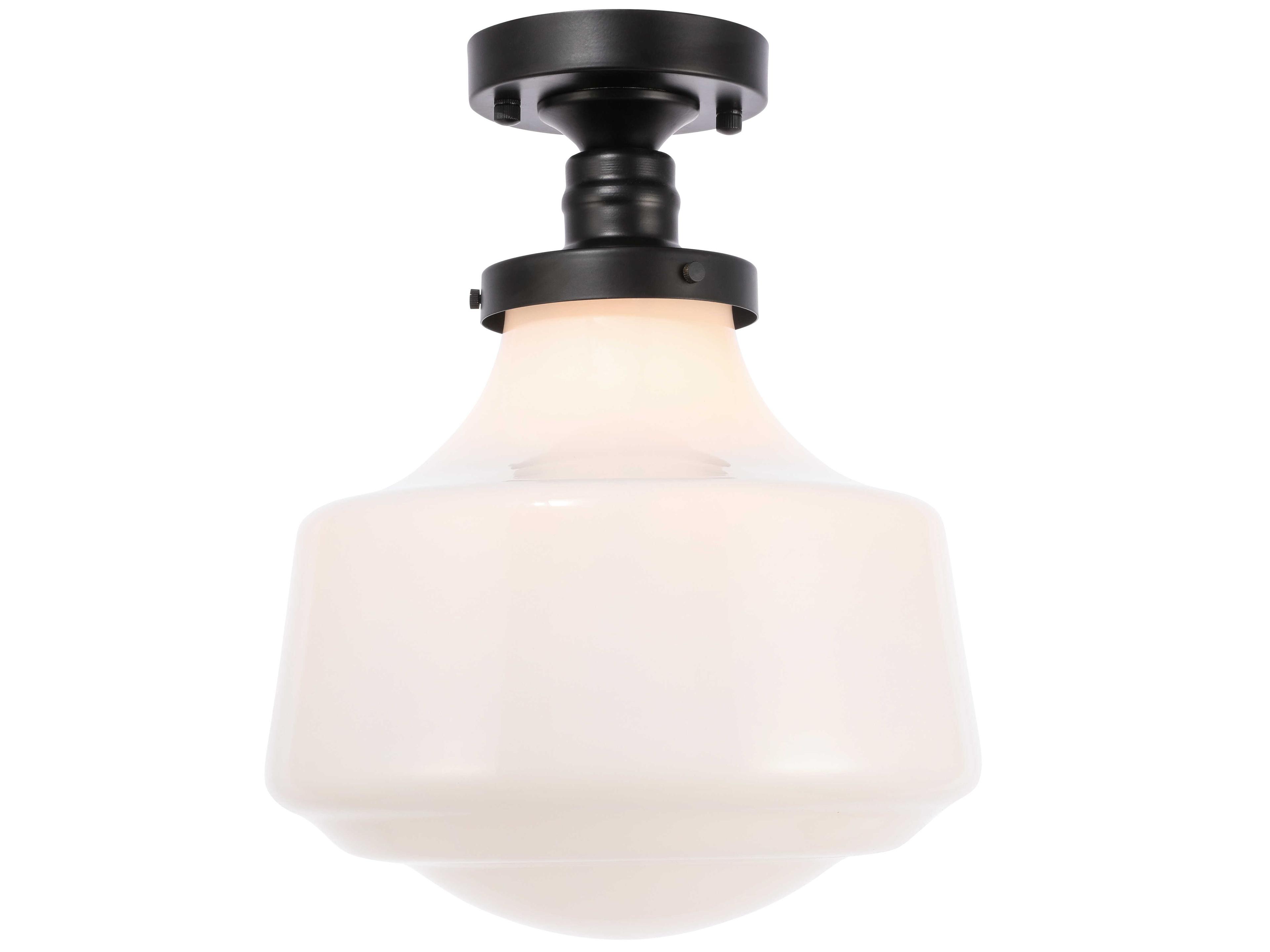 Lyle 1-Light Black Glass LED Semi Flush Mount