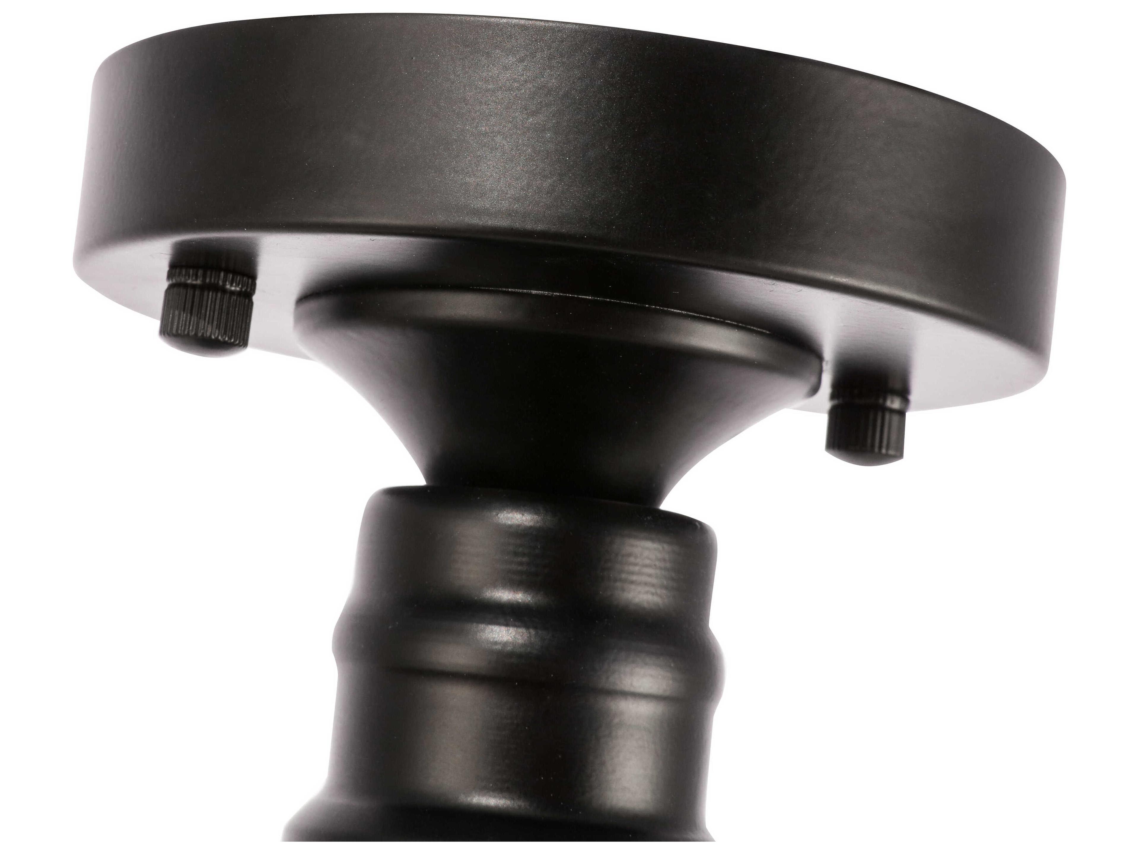 Elegant Lighting Lyle 1-Light Black Glass LED Semi Flush Mount