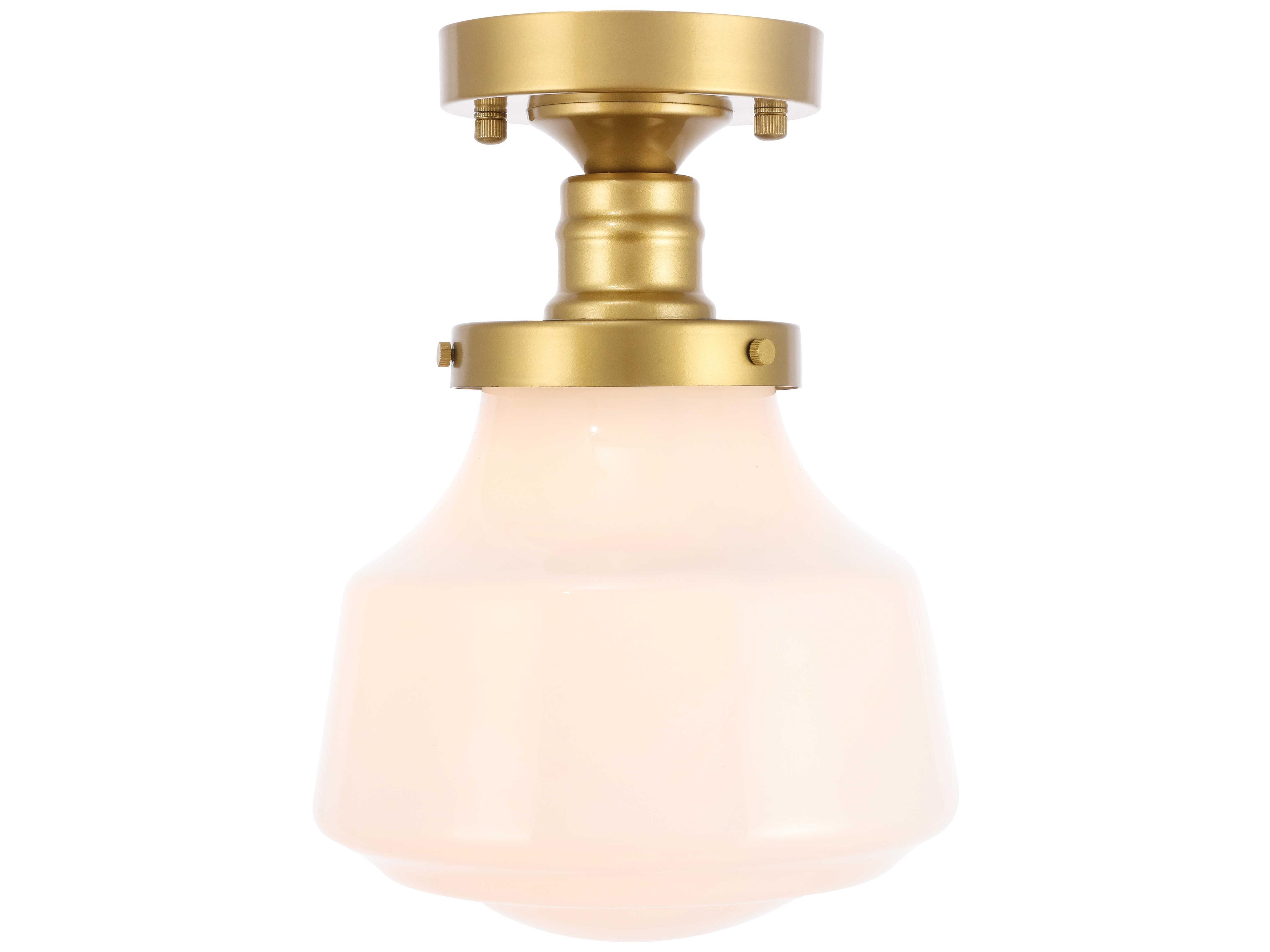 Lyle 1-Light Brass Glass LED Semi Flush Mount