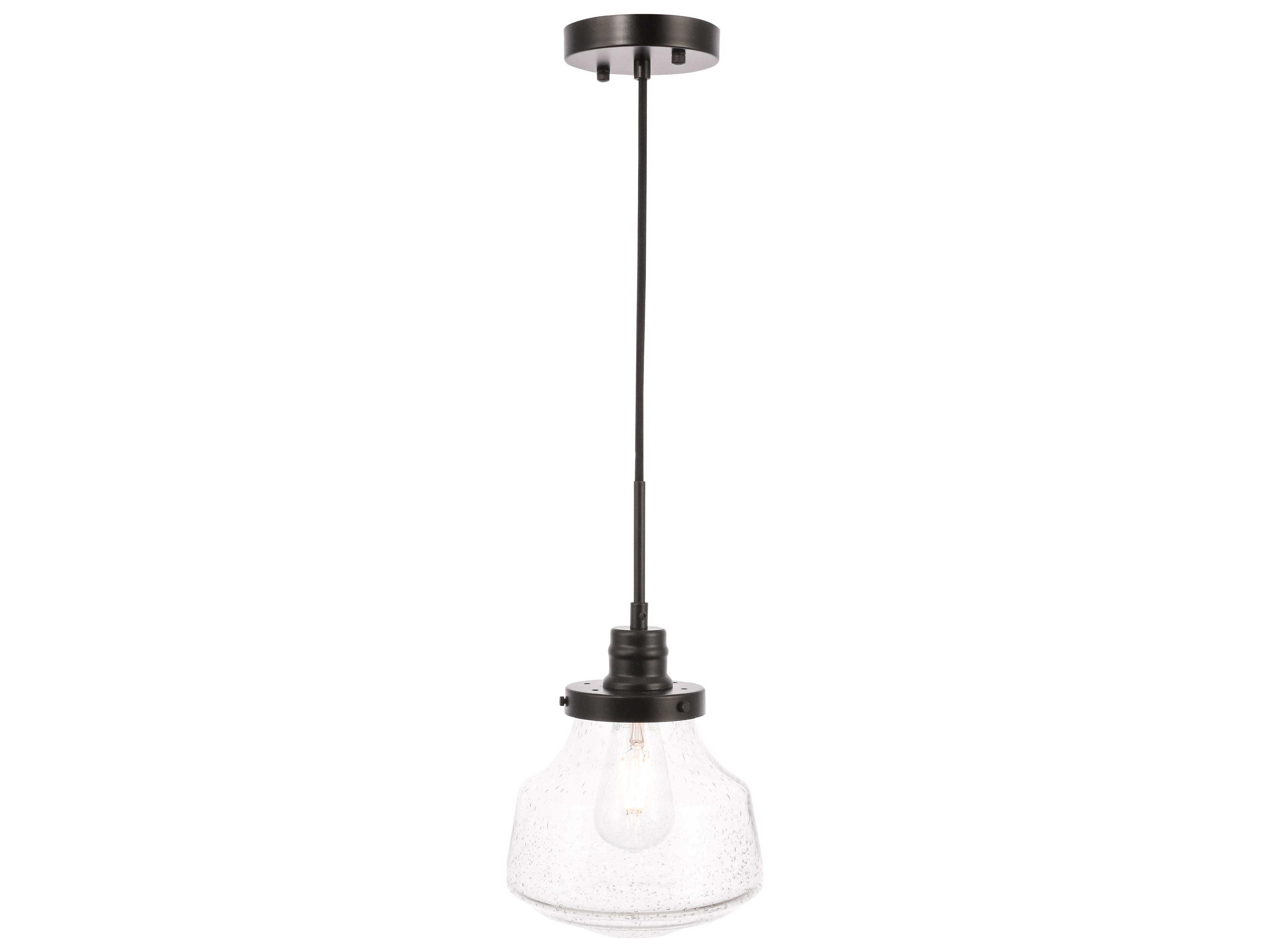 Lyle 1-Light Black Glass Mini Pendant