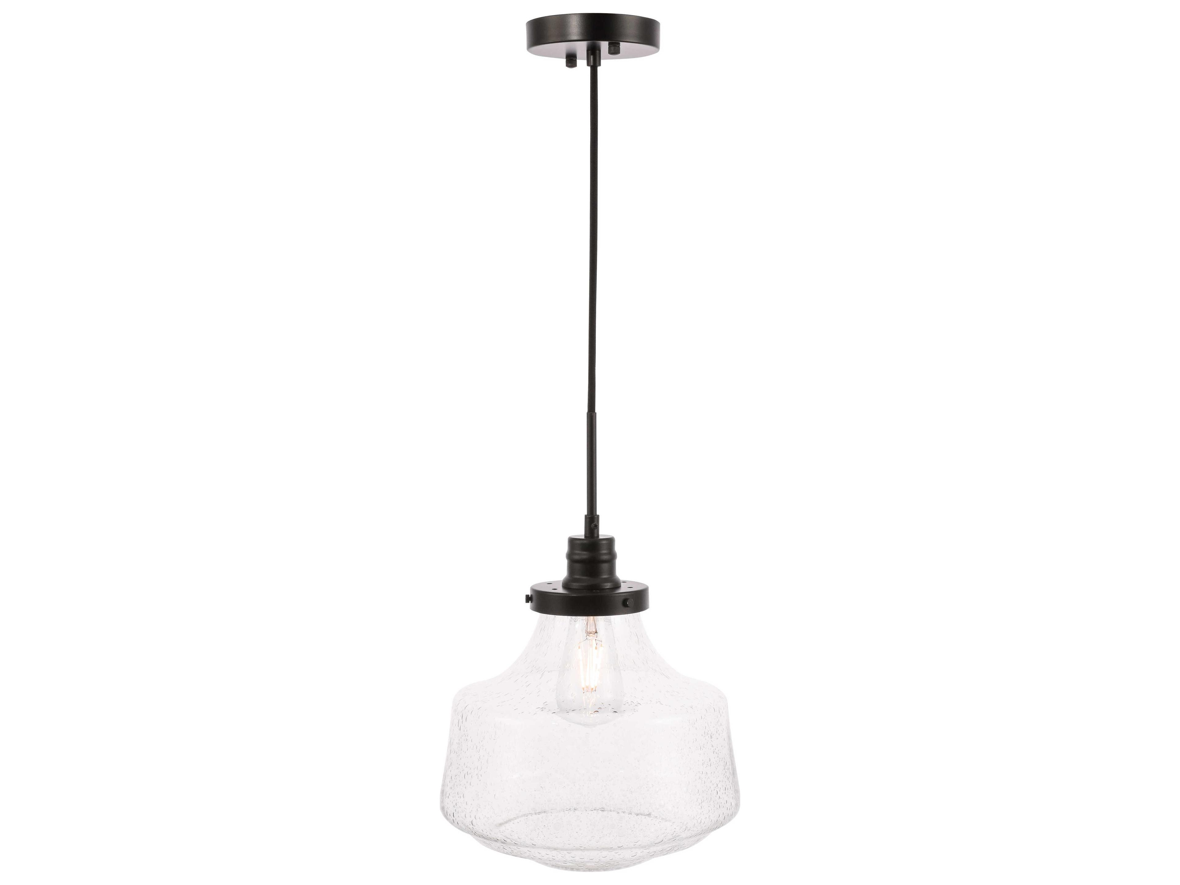 Lyle 1-Light Black Glass Mini Pendant