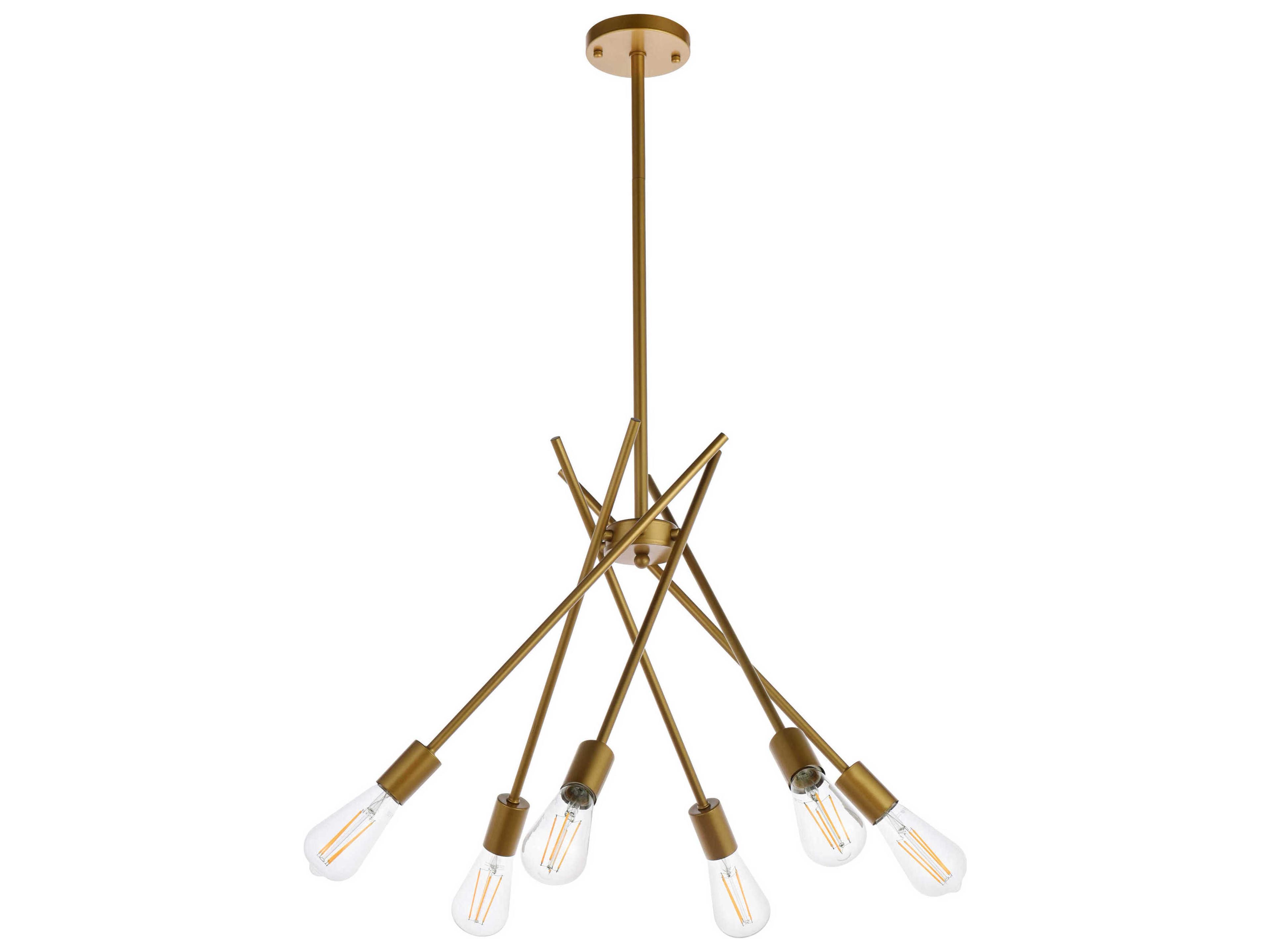 Elegant Lighting Lucca 6-Light Brass Pendant