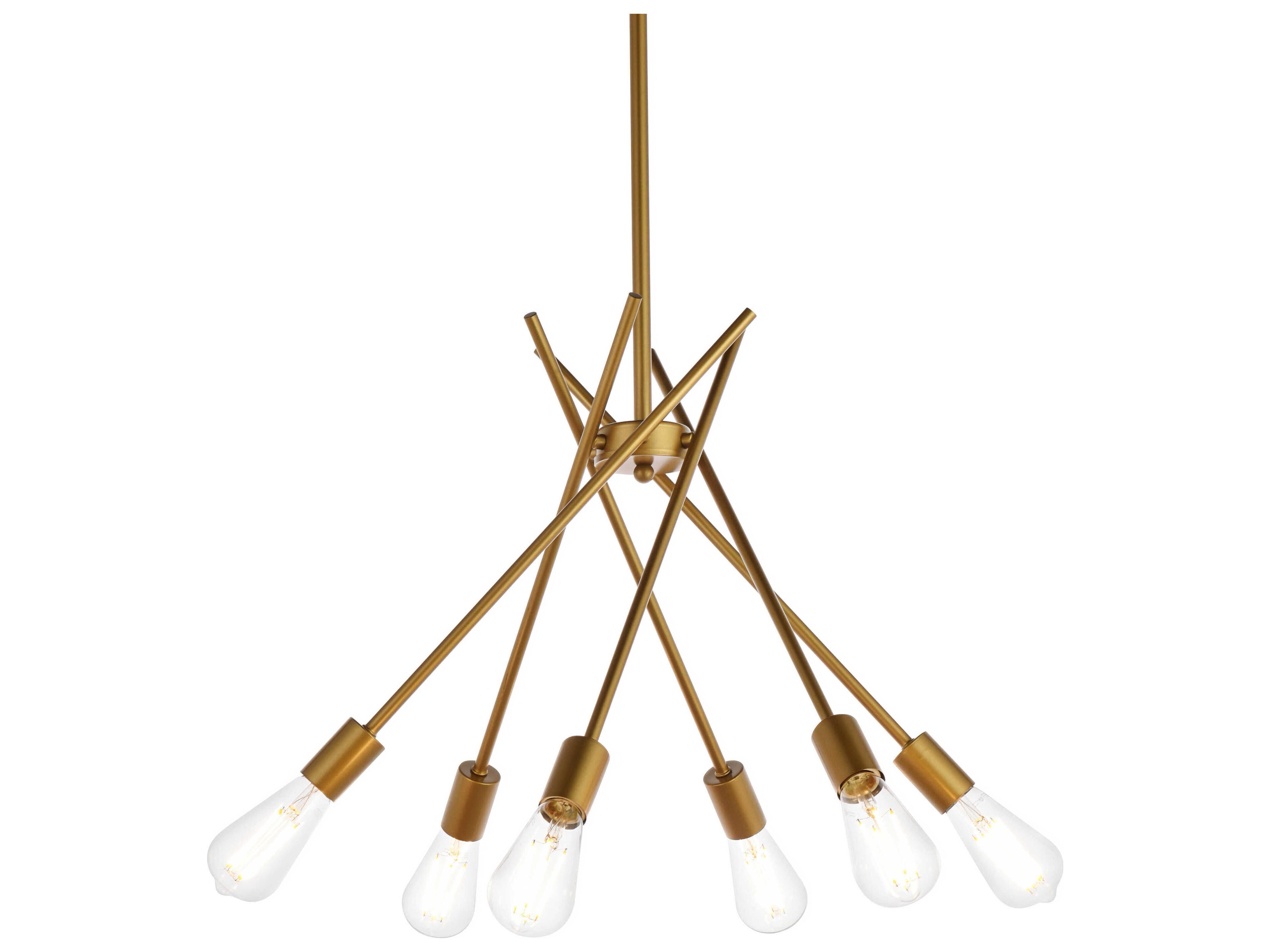 Elegant Lighting Lucca 6-Light Brass Pendant