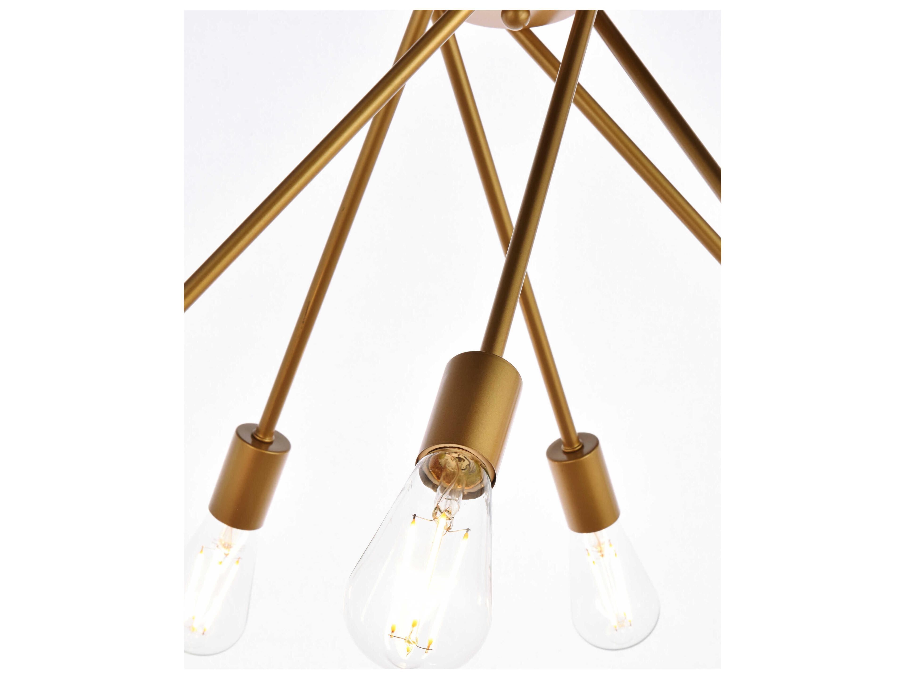 Elegant Lighting Lucca 6-Light Brass Pendant