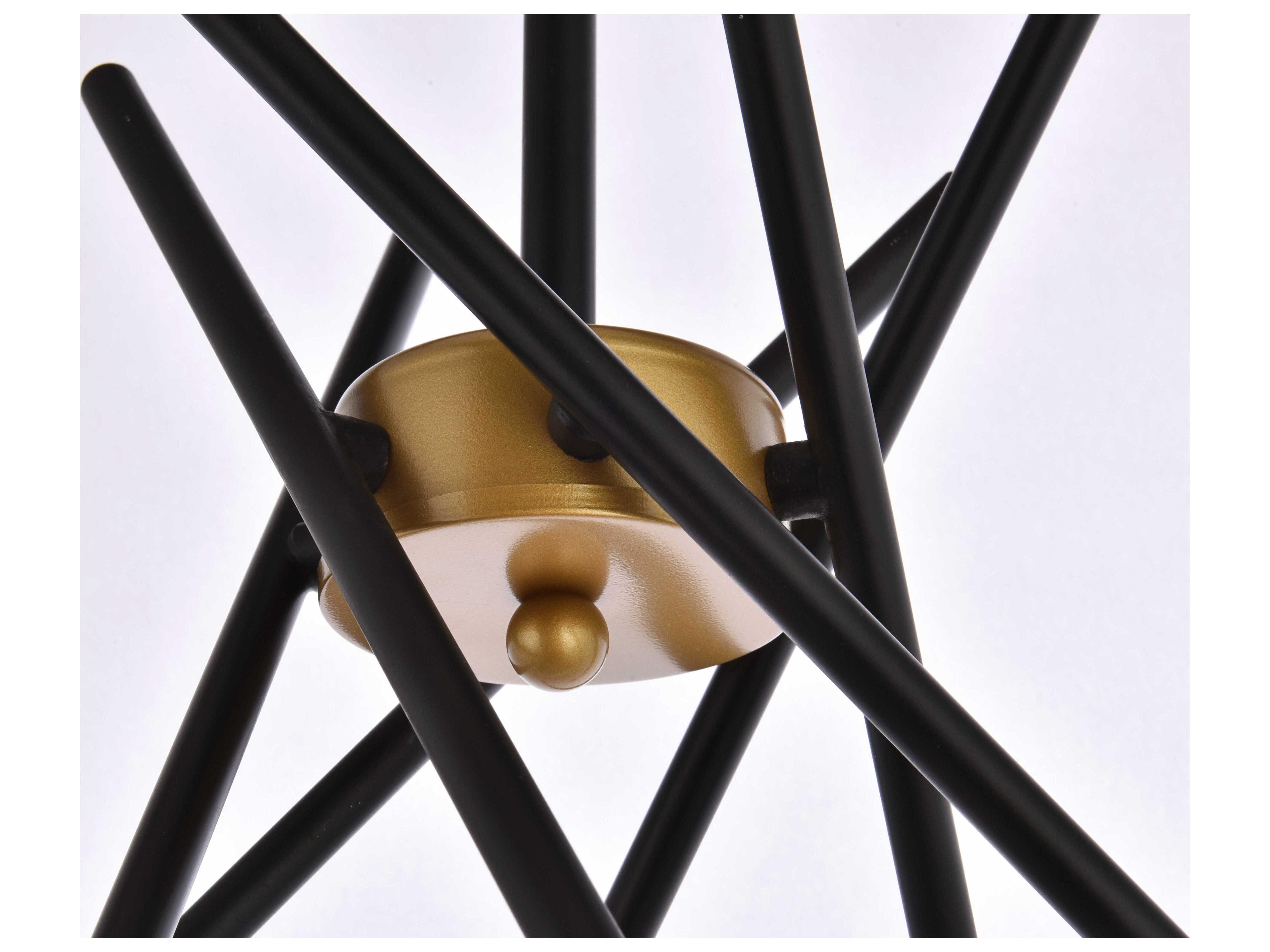 Elegant Lighting Lucca 6-Light Black And Brass Pendant