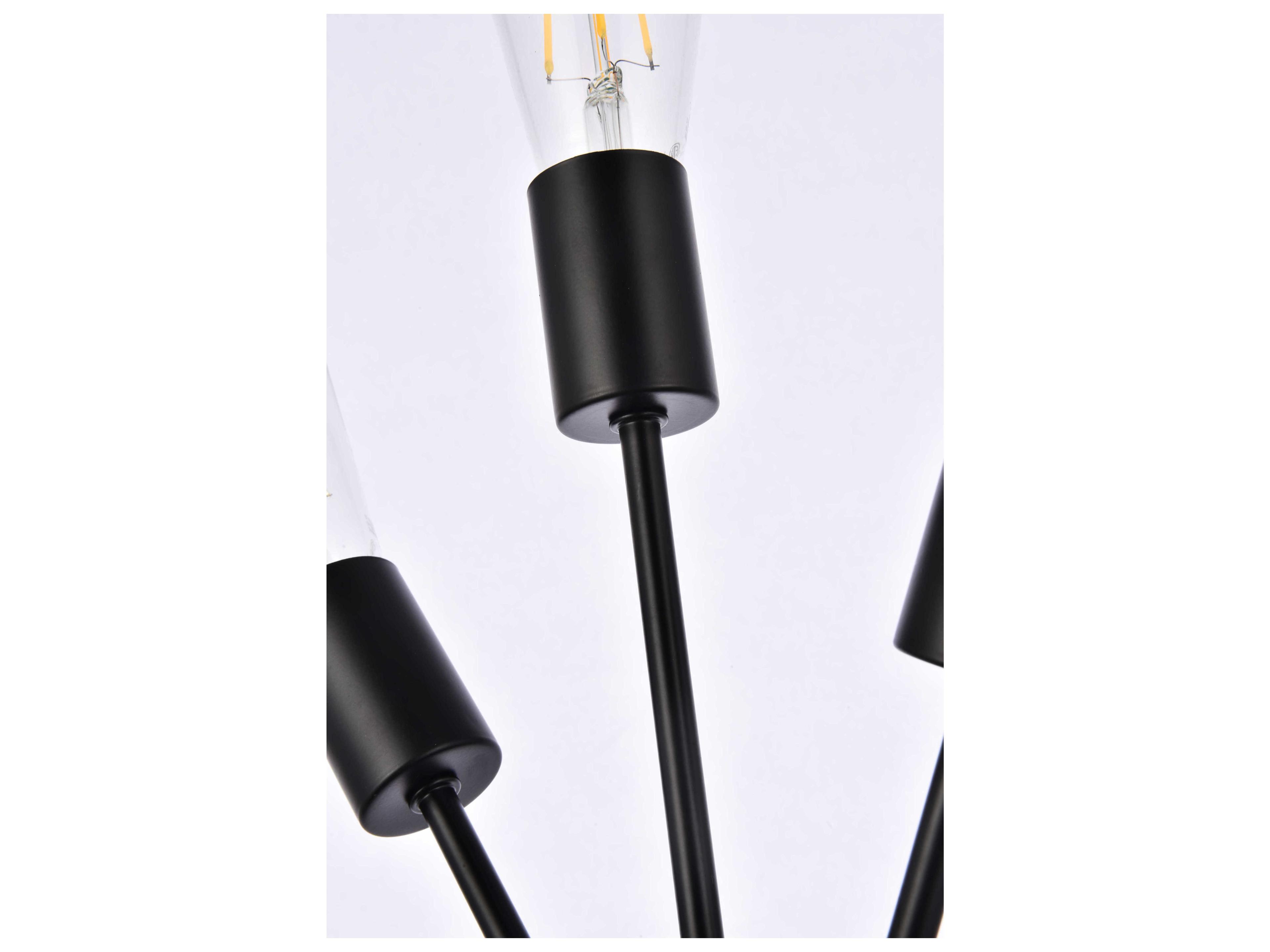 Elegant Lighting Lucca 3-Light Black Wall Sconce