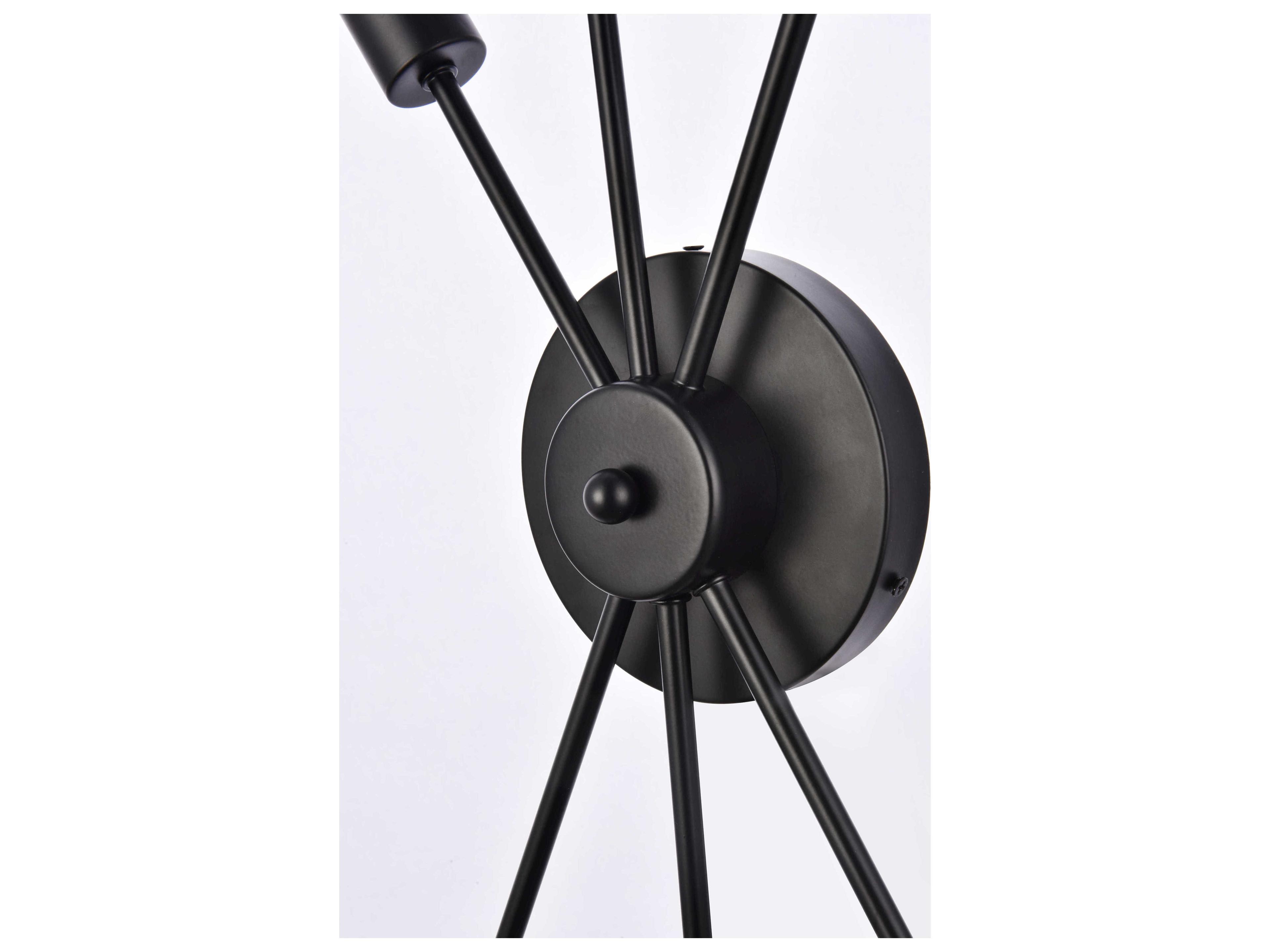 Elegant Lighting Lucca 3-Light Black Wall Sconce