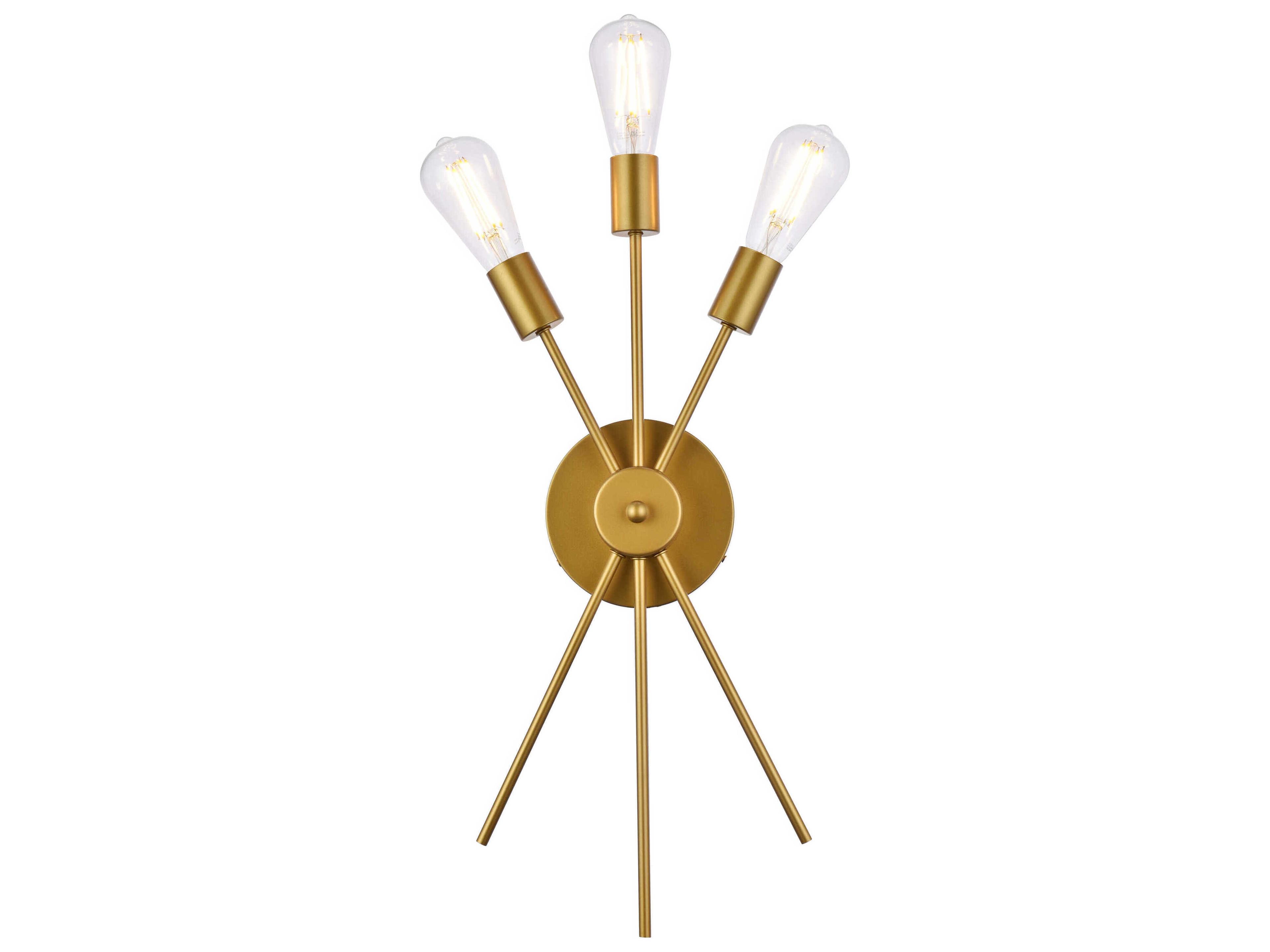Lucca 3-Light Brass Wall Sconce