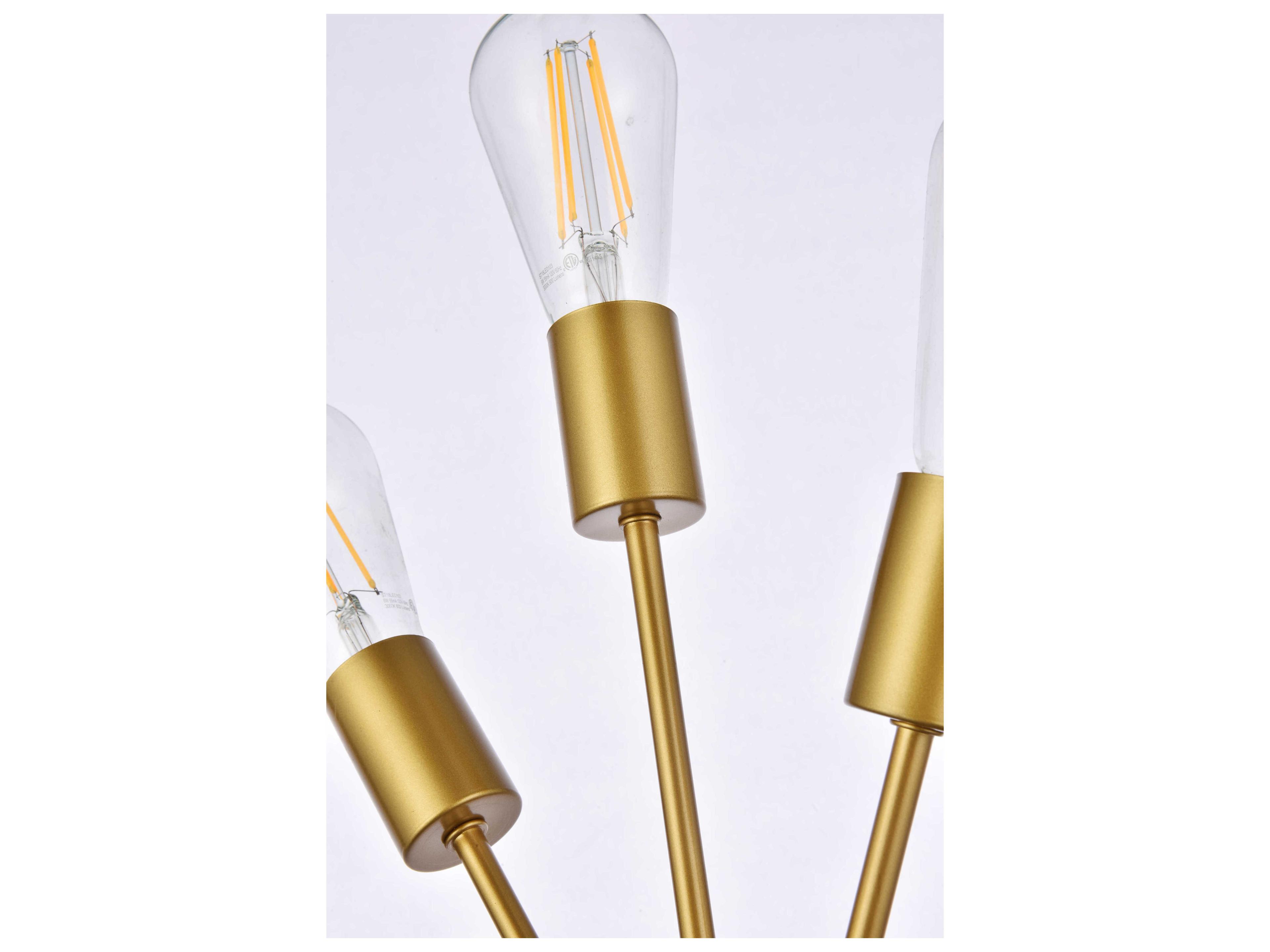 Elegant Lighting Lucca 3-Light Brass Wall Sconce