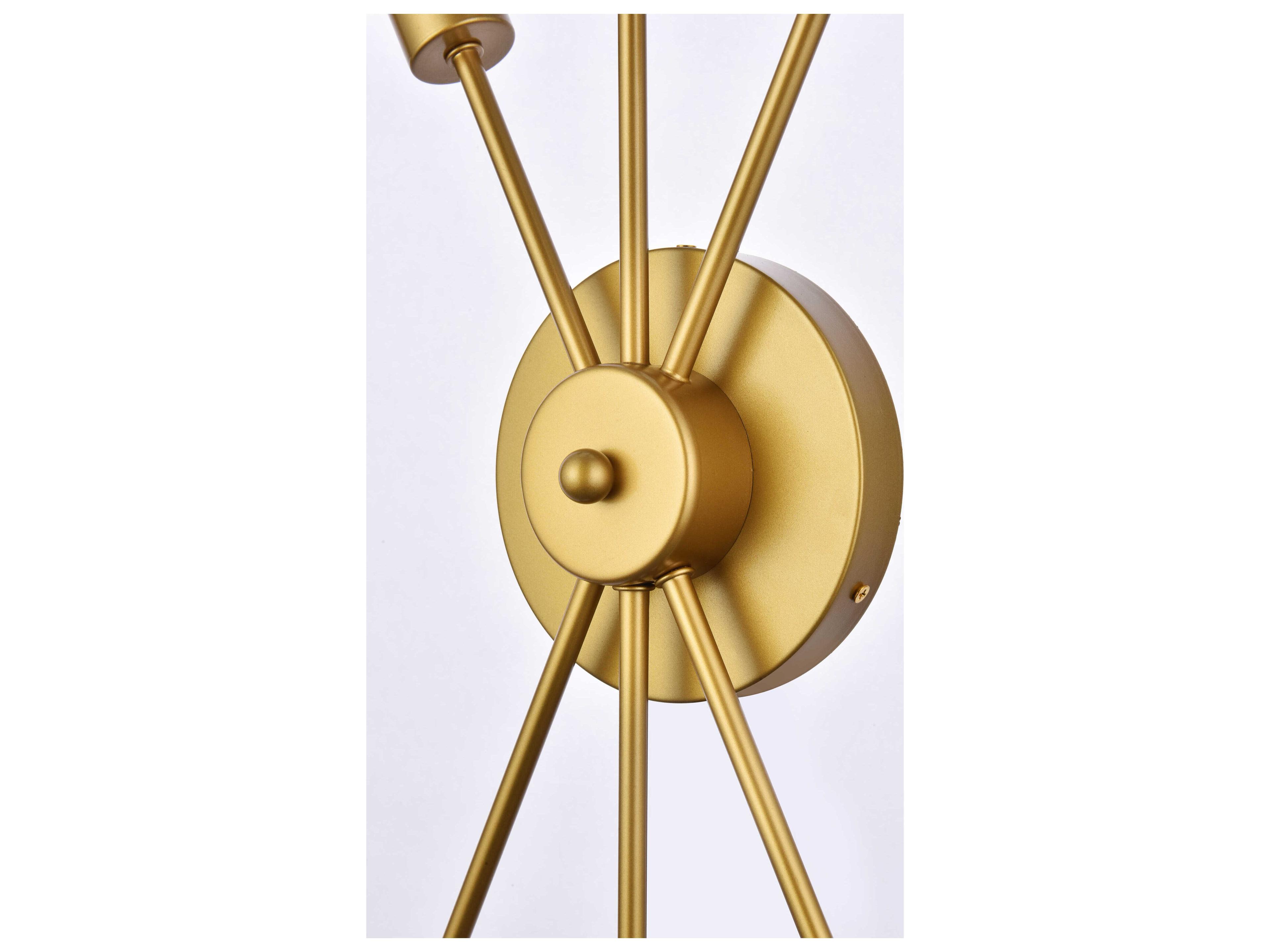 Elegant Lighting Lucca 3-Light Brass Wall Sconce