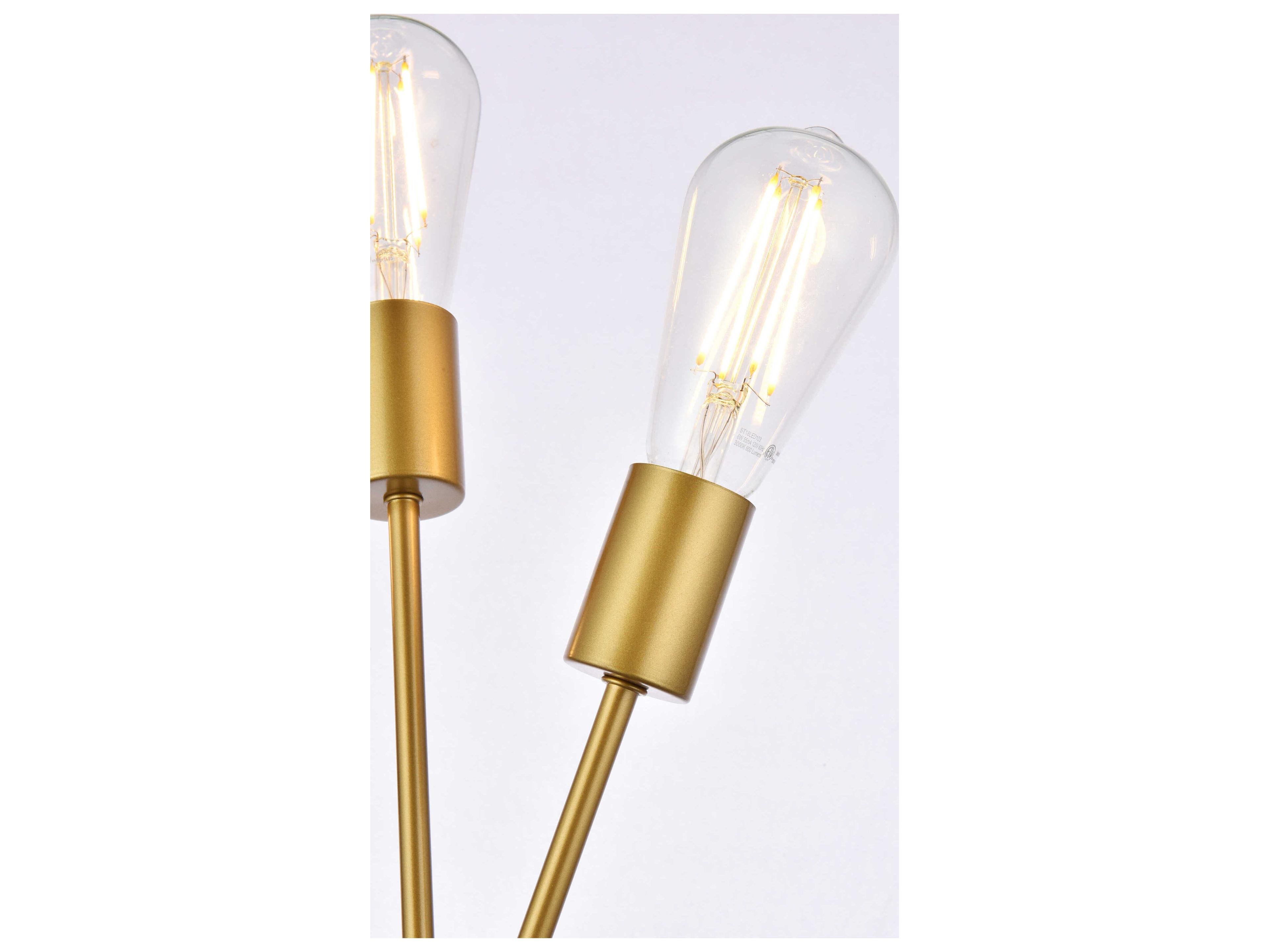 Elegant Lighting Lucca 3-Light Brass Wall Sconce