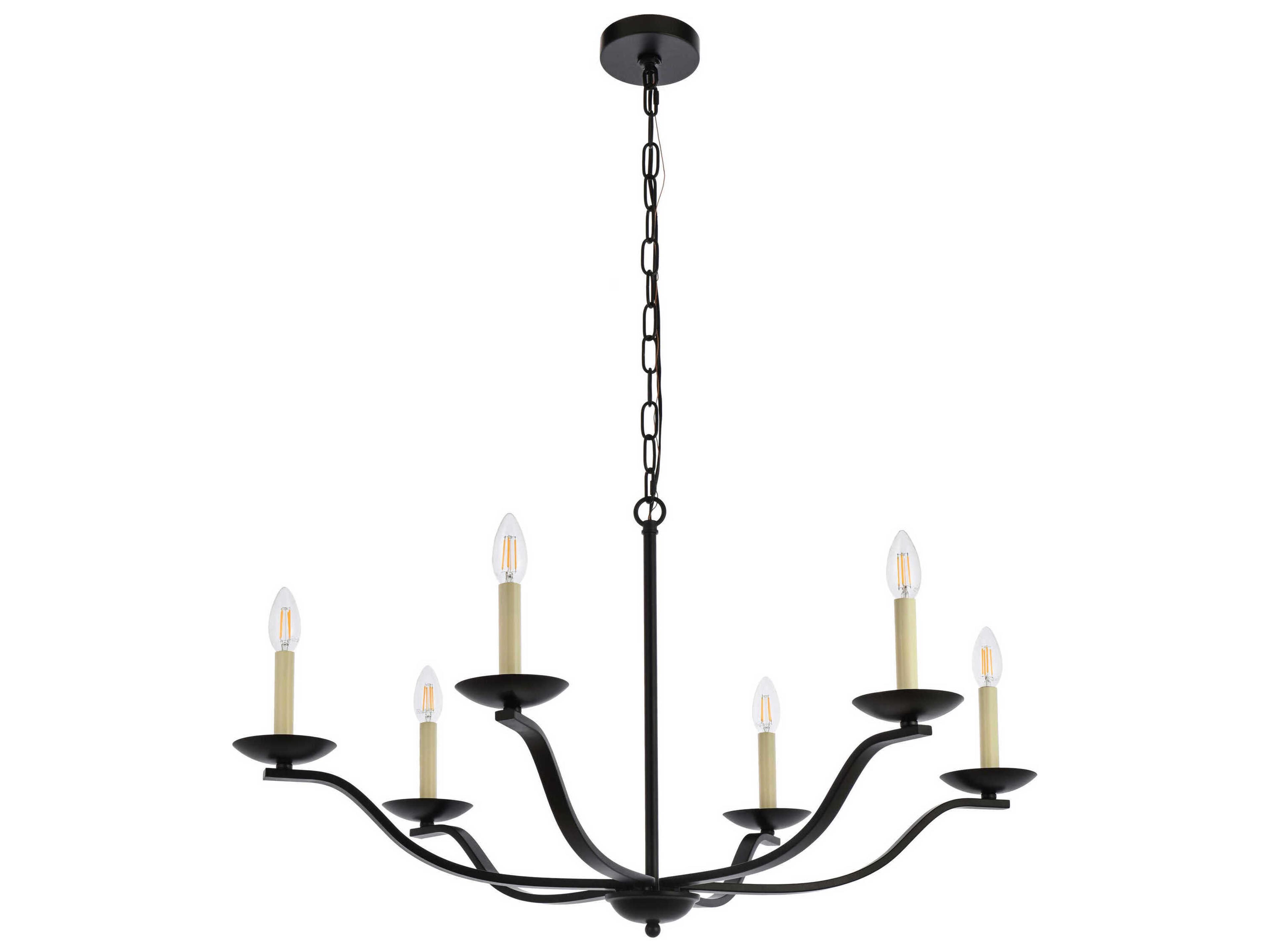 Elegant Lighting Trey 6-Light Black Chandelier