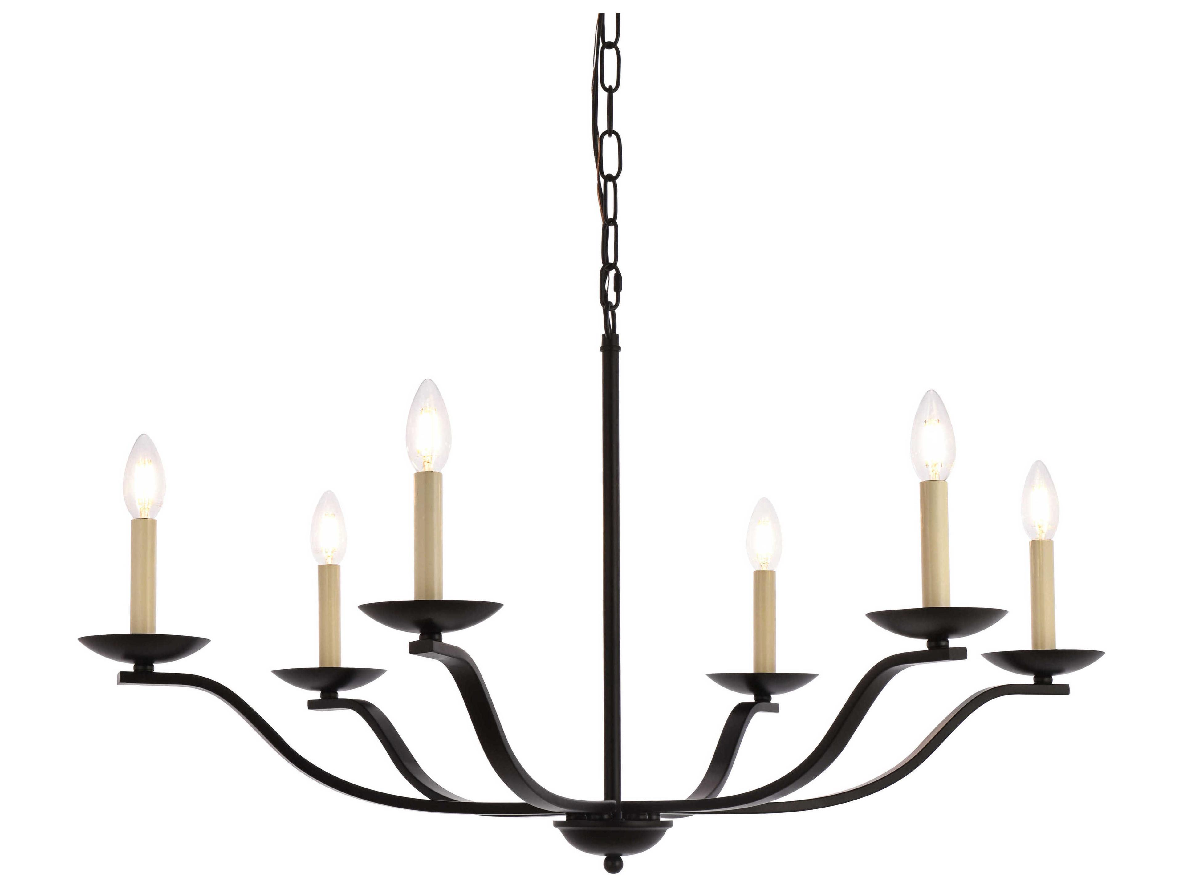 Elegant Lighting Trey 6-Light Black Chandelier
