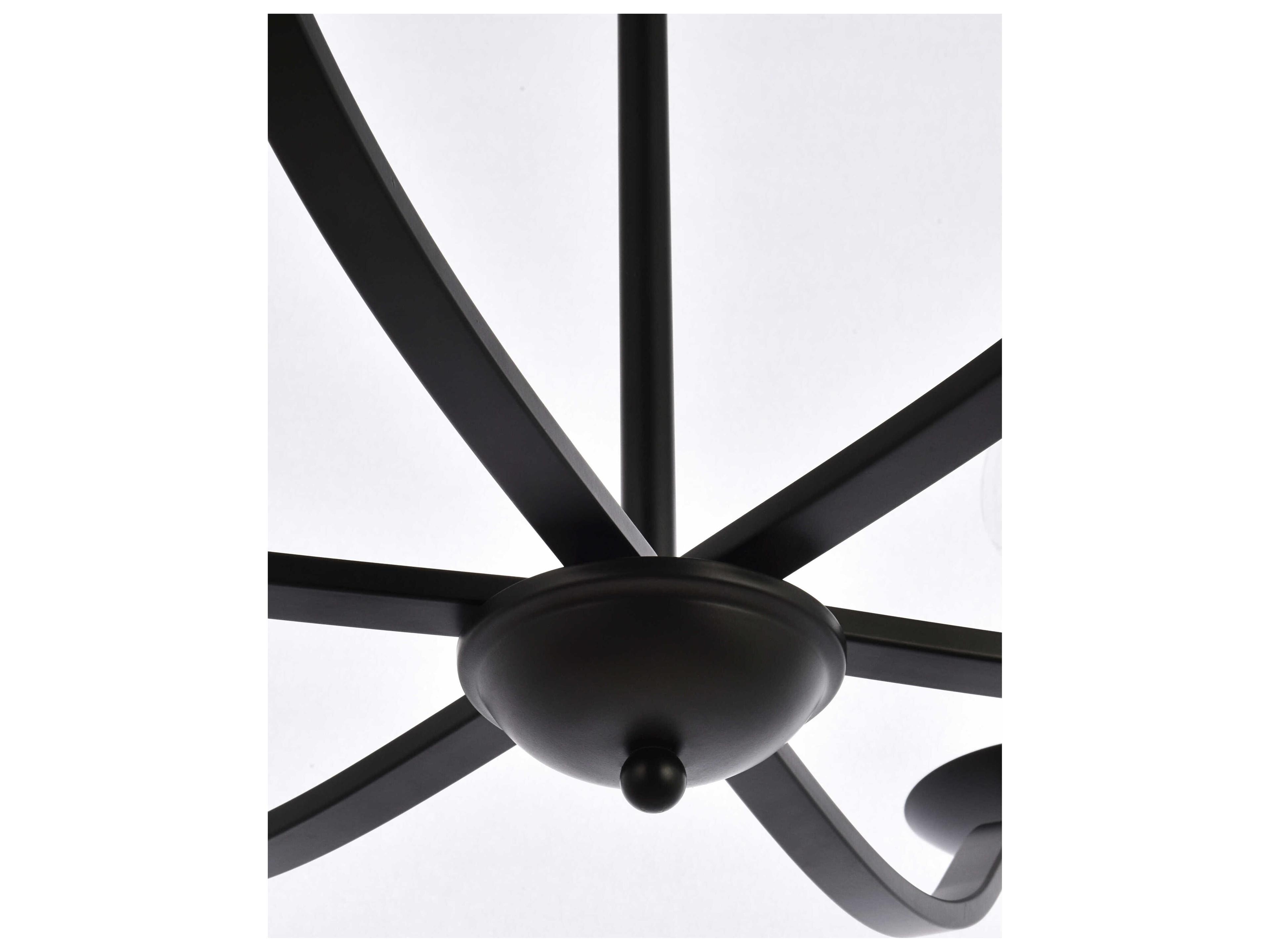 Elegant Lighting Trey 6-Light Black Chandelier