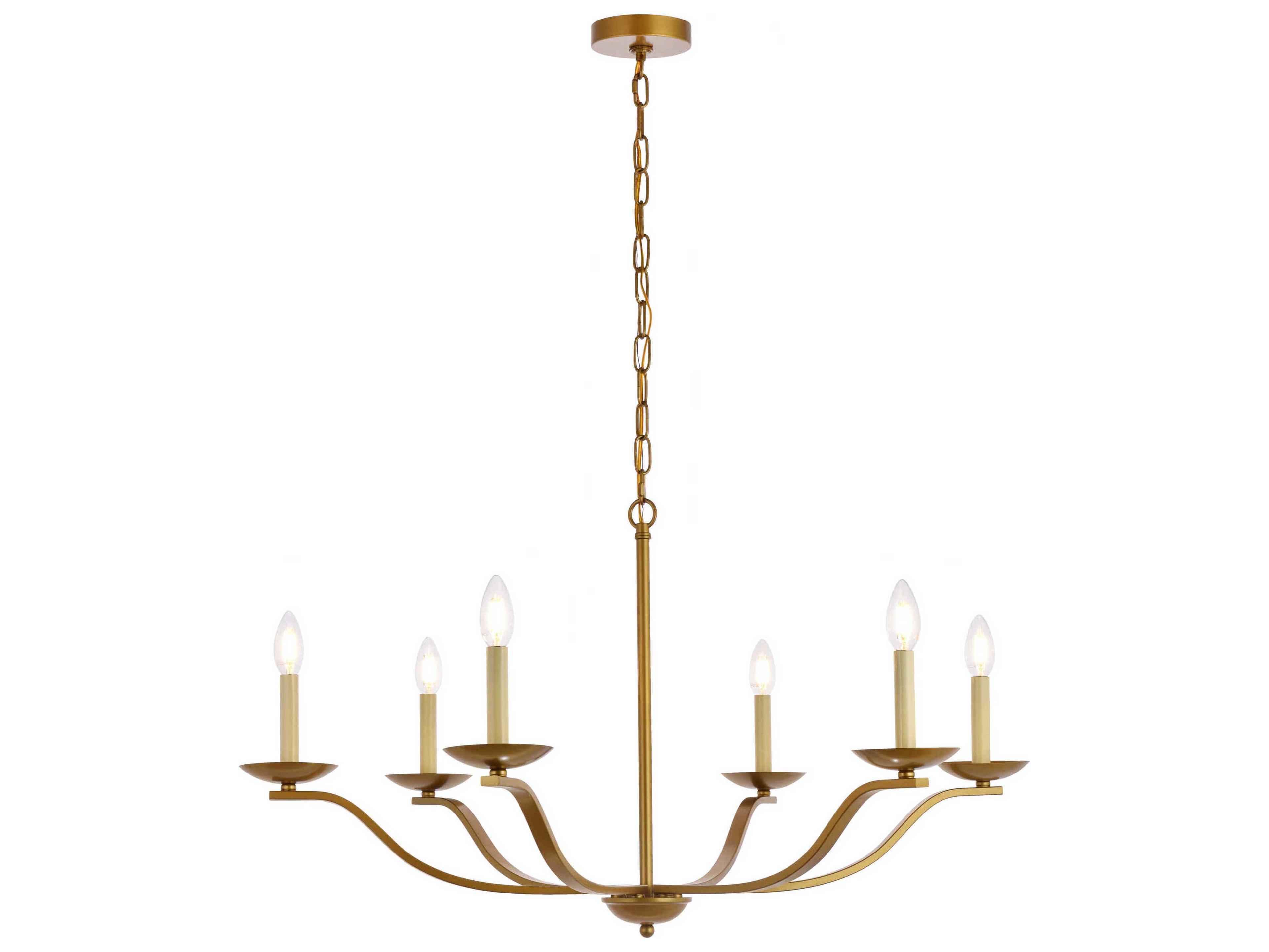 Trey 6-Light Brass Chandelier