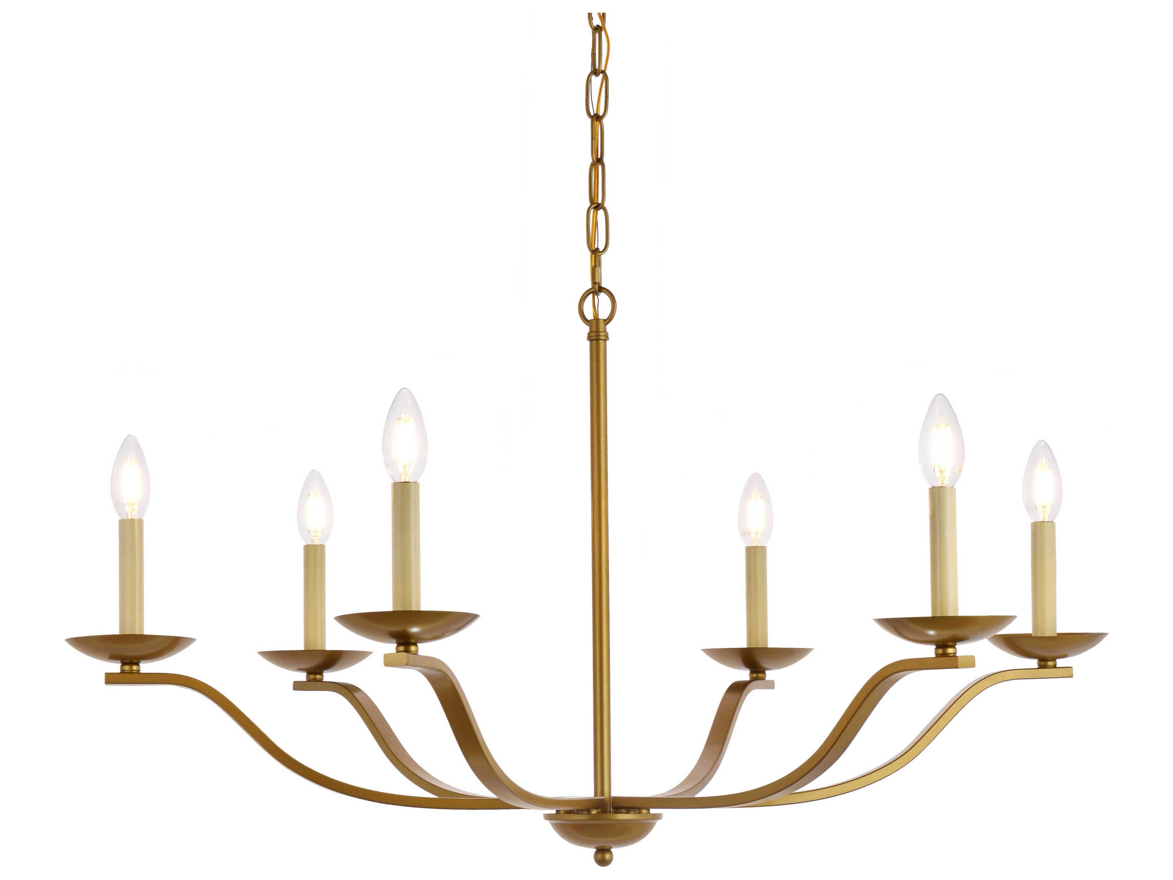 Elegant Lighting Trey 6-Light Brass Chandelier