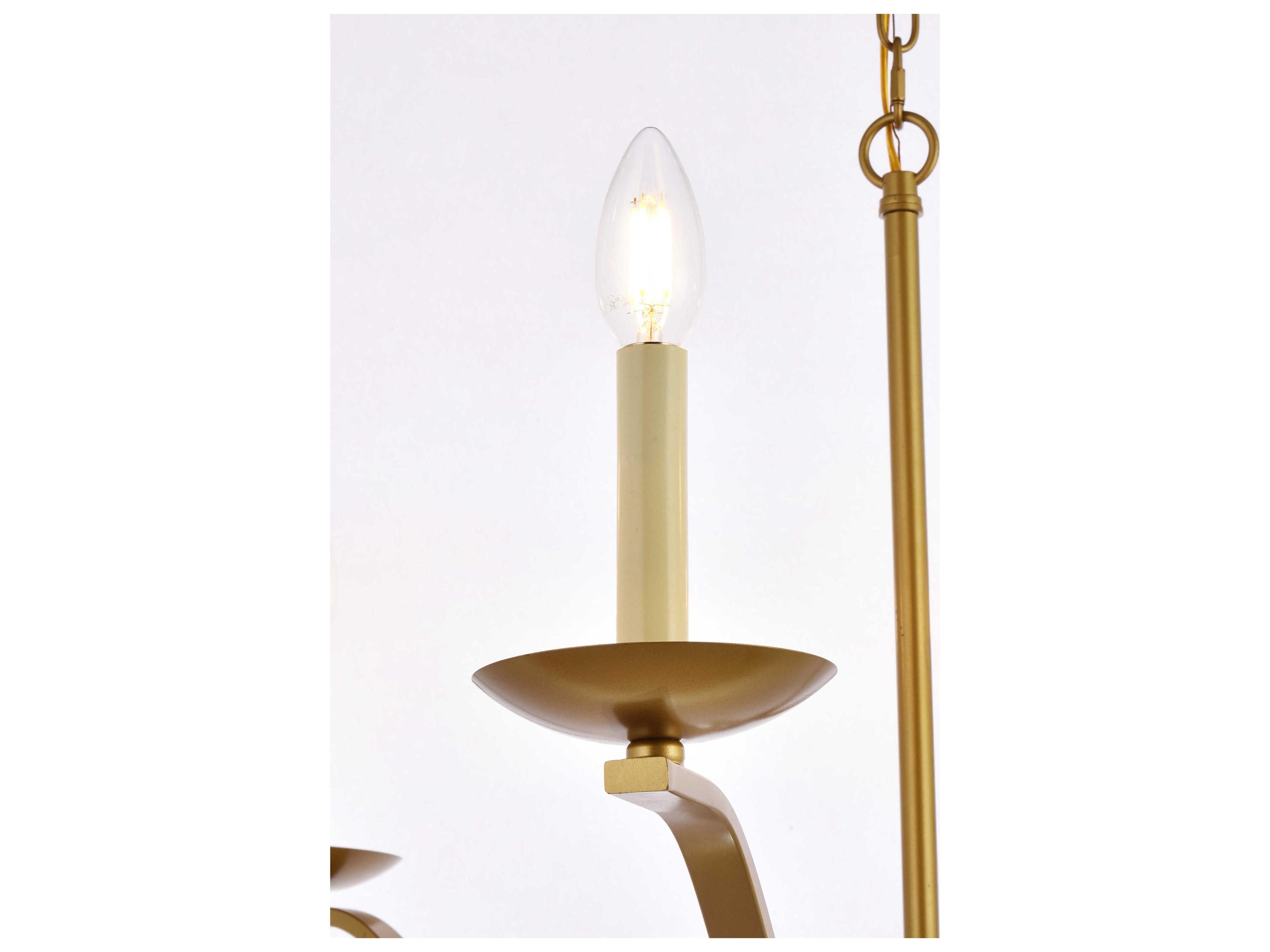 Elegant Lighting Trey 6-Light Brass Chandelier
