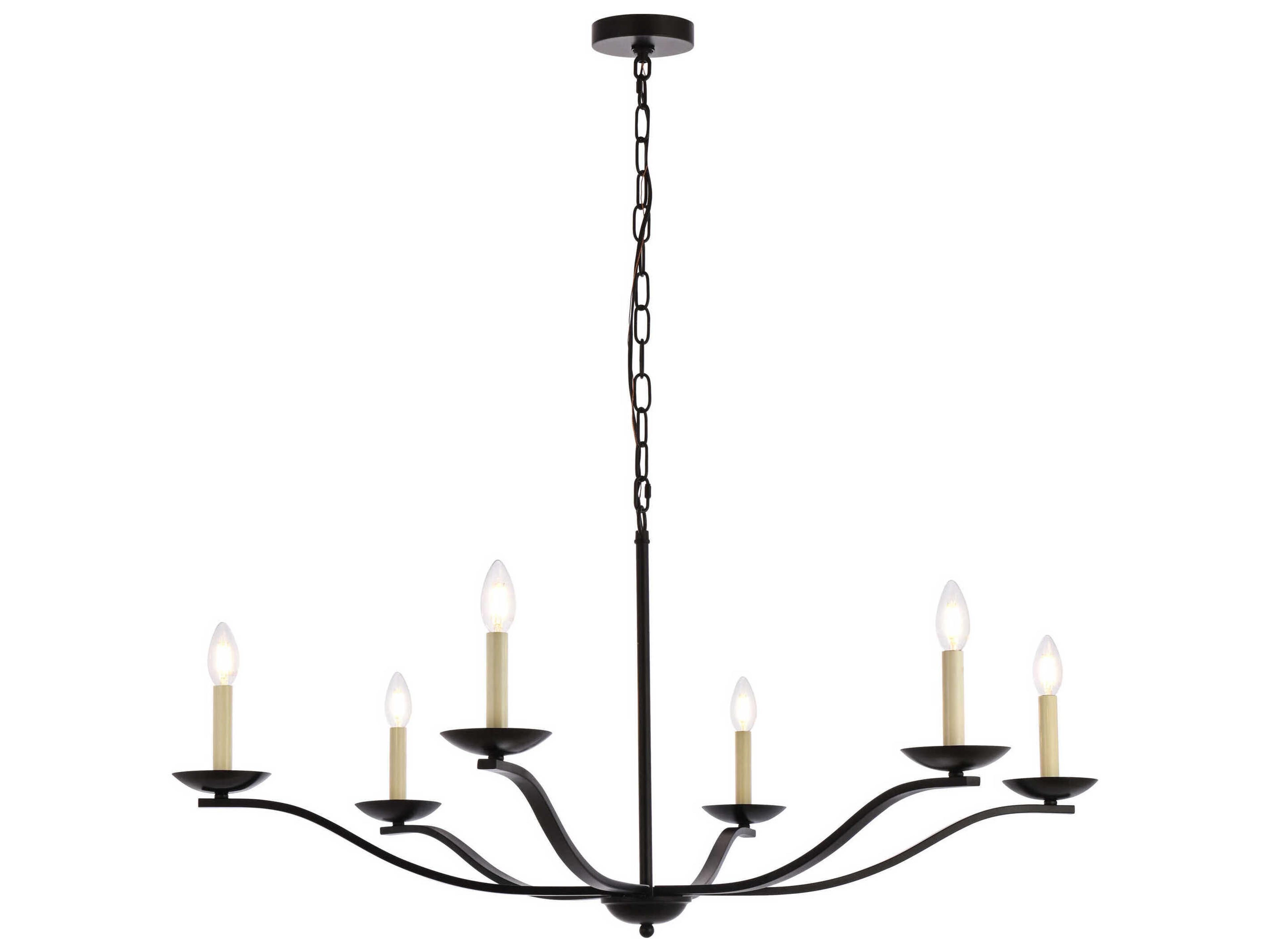 Elegant Lighting Trey 6-Light Black Chandelier