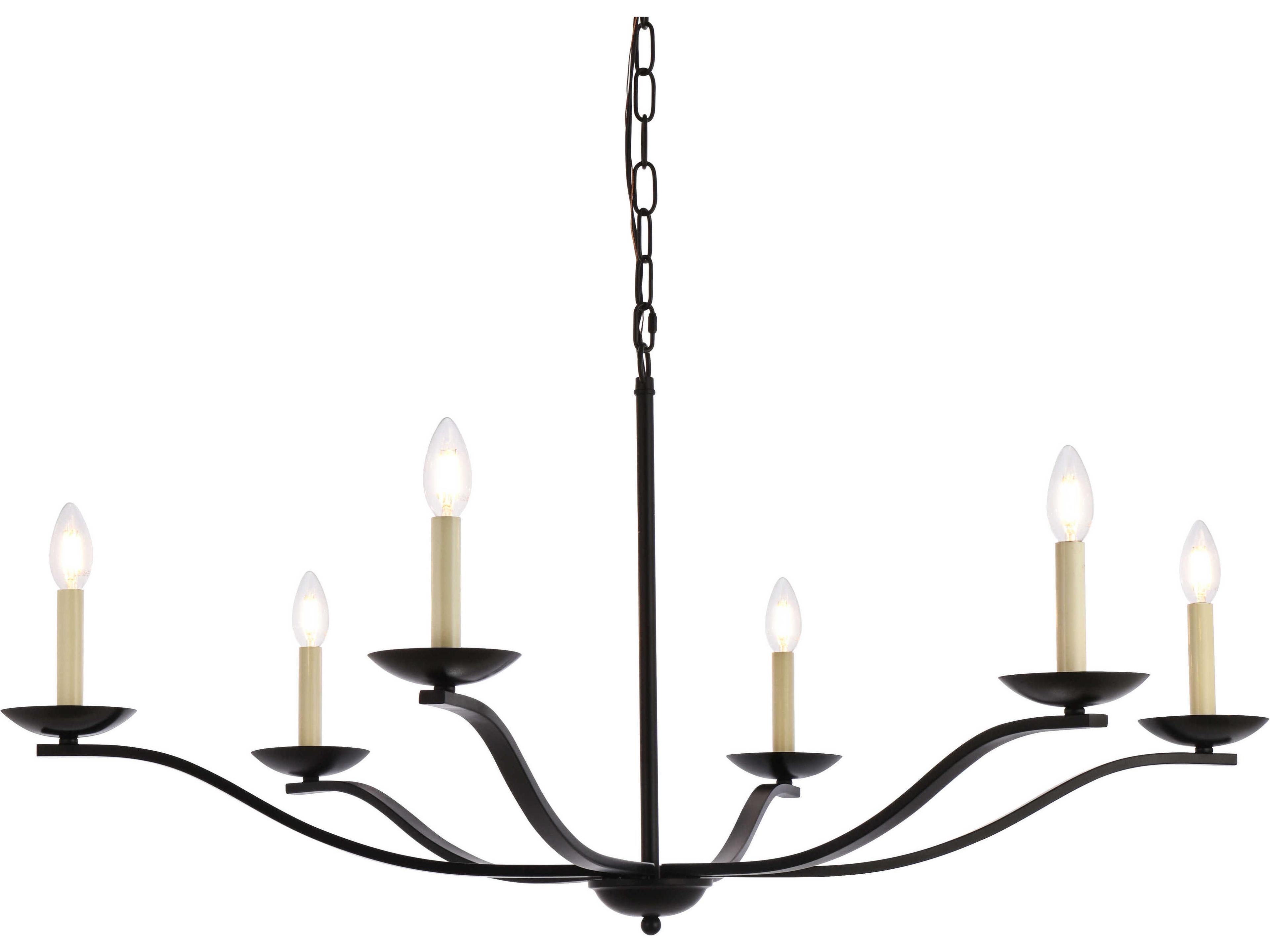 Elegant Lighting Trey 6-Light Black Chandelier