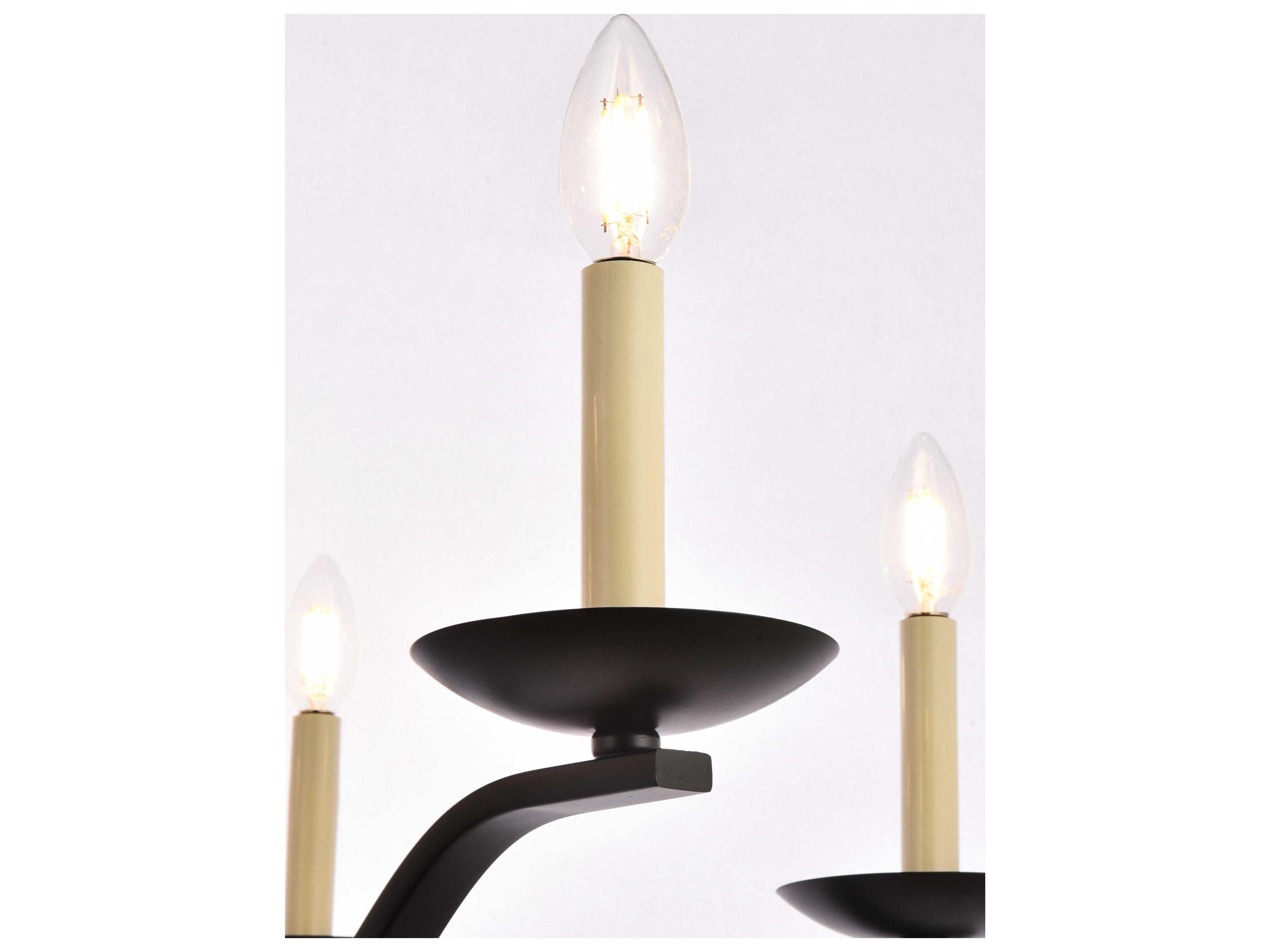 Elegant Lighting Trey 6-Light Black Chandelier