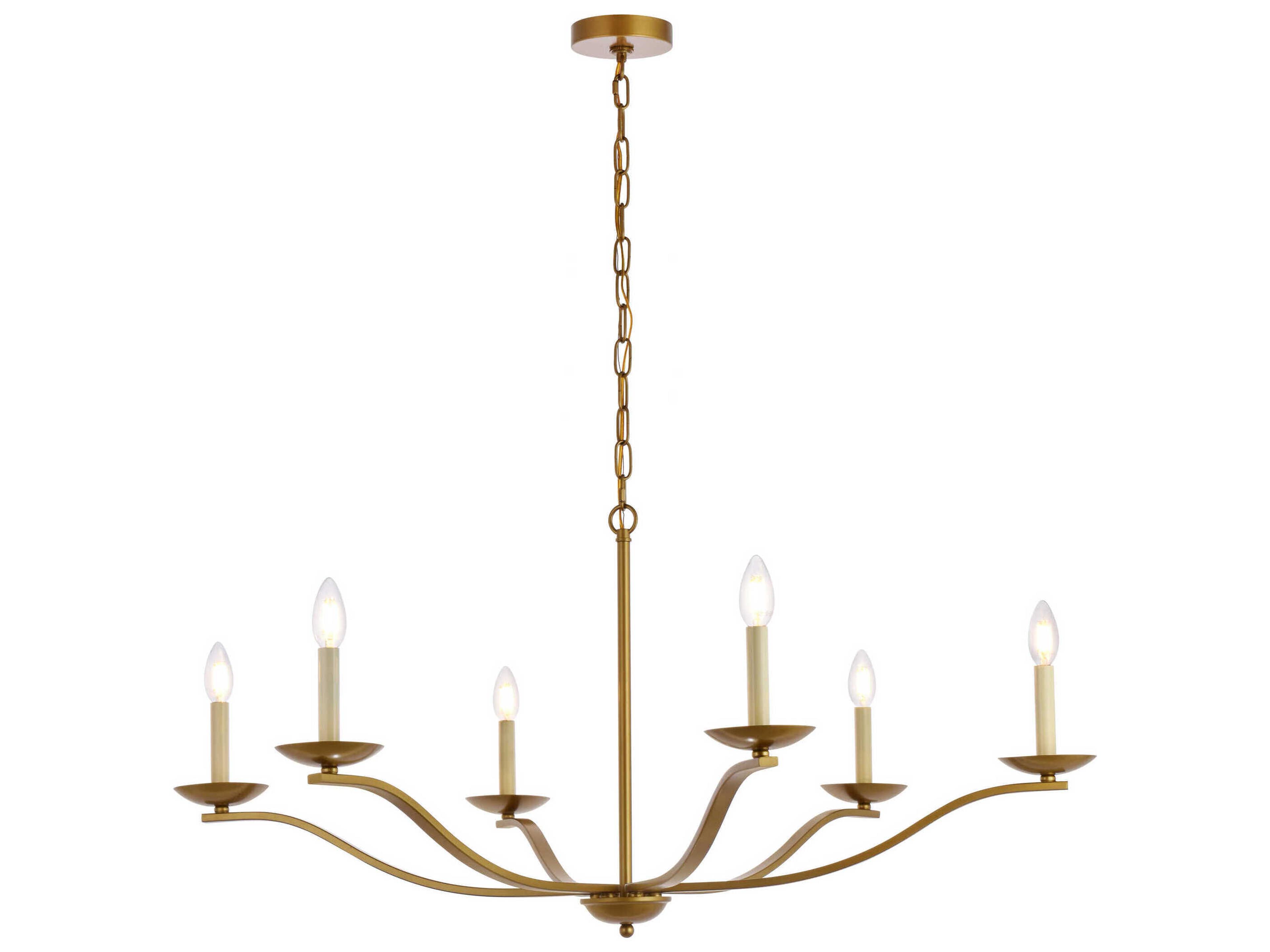 Trey 6-Light Brass Chandelier
