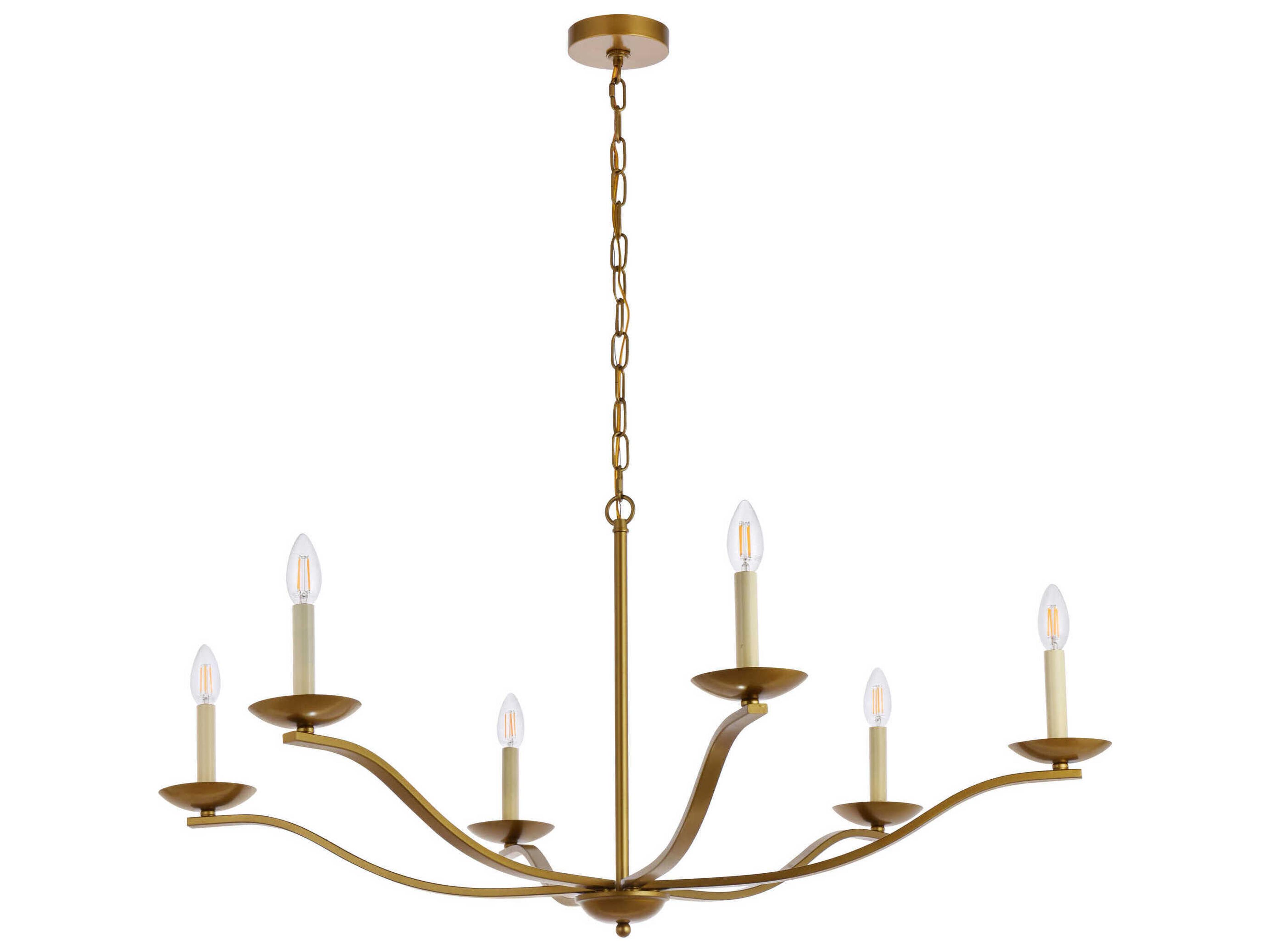 Elegant Lighting Trey 6-Light Brass Chandelier