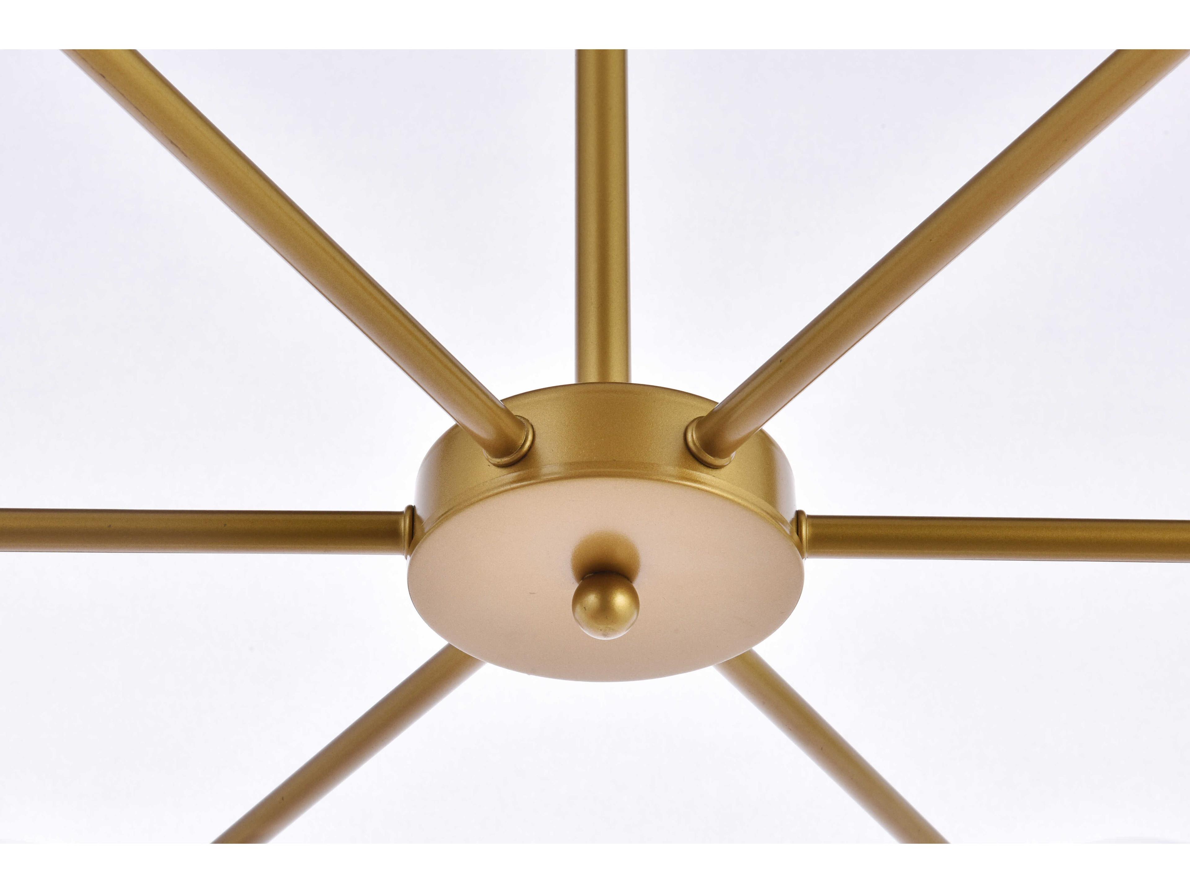 Elegant Lighting Briggs 6-Light Brass And White Glass Globe Chandelier