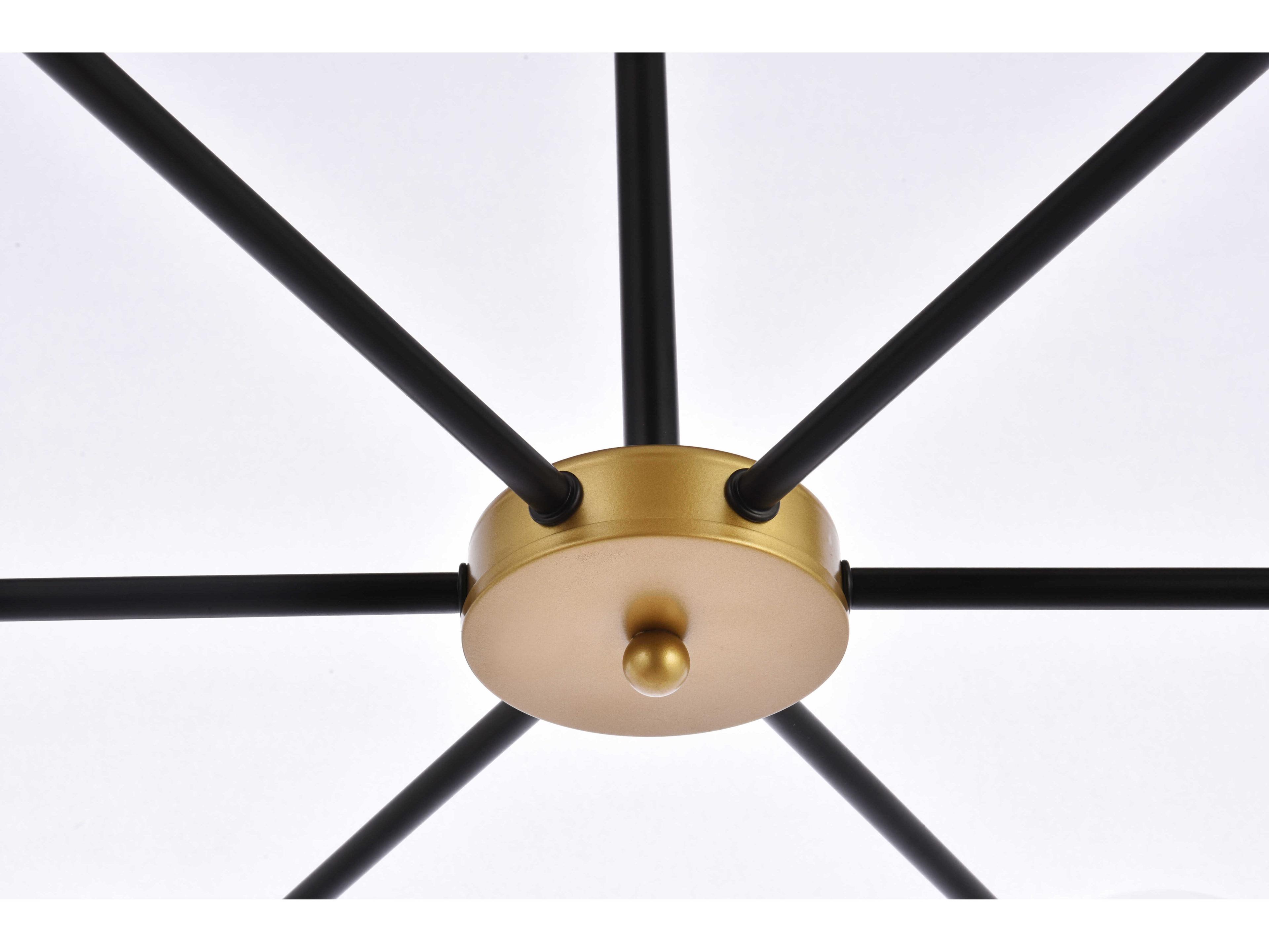 Elegant Lighting Briggs 6-Light Black And Brass White Glass Globe Chandelier