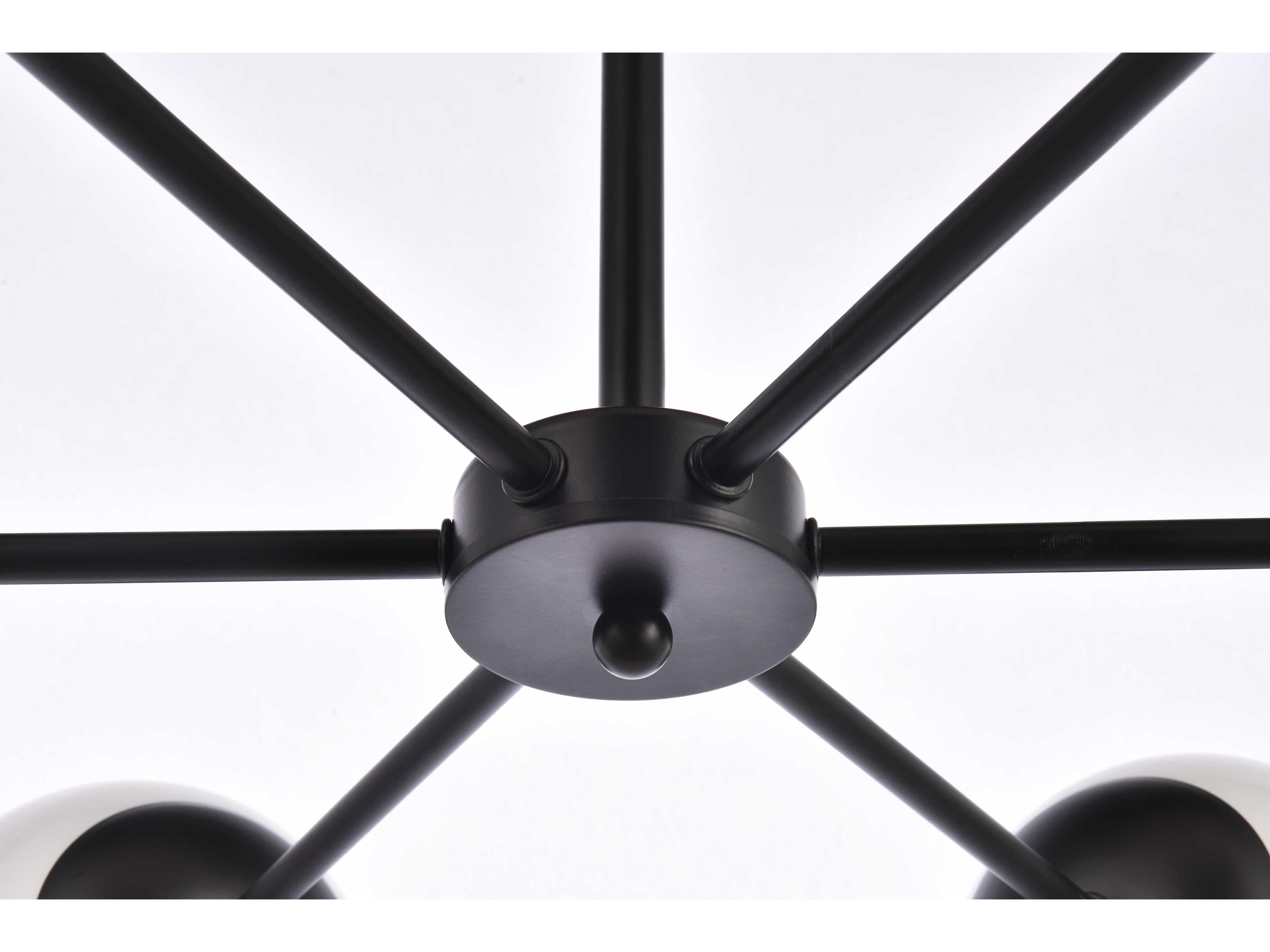 Elegant Lighting Briggs 6-Light Black And White Glass Globe Chandelier