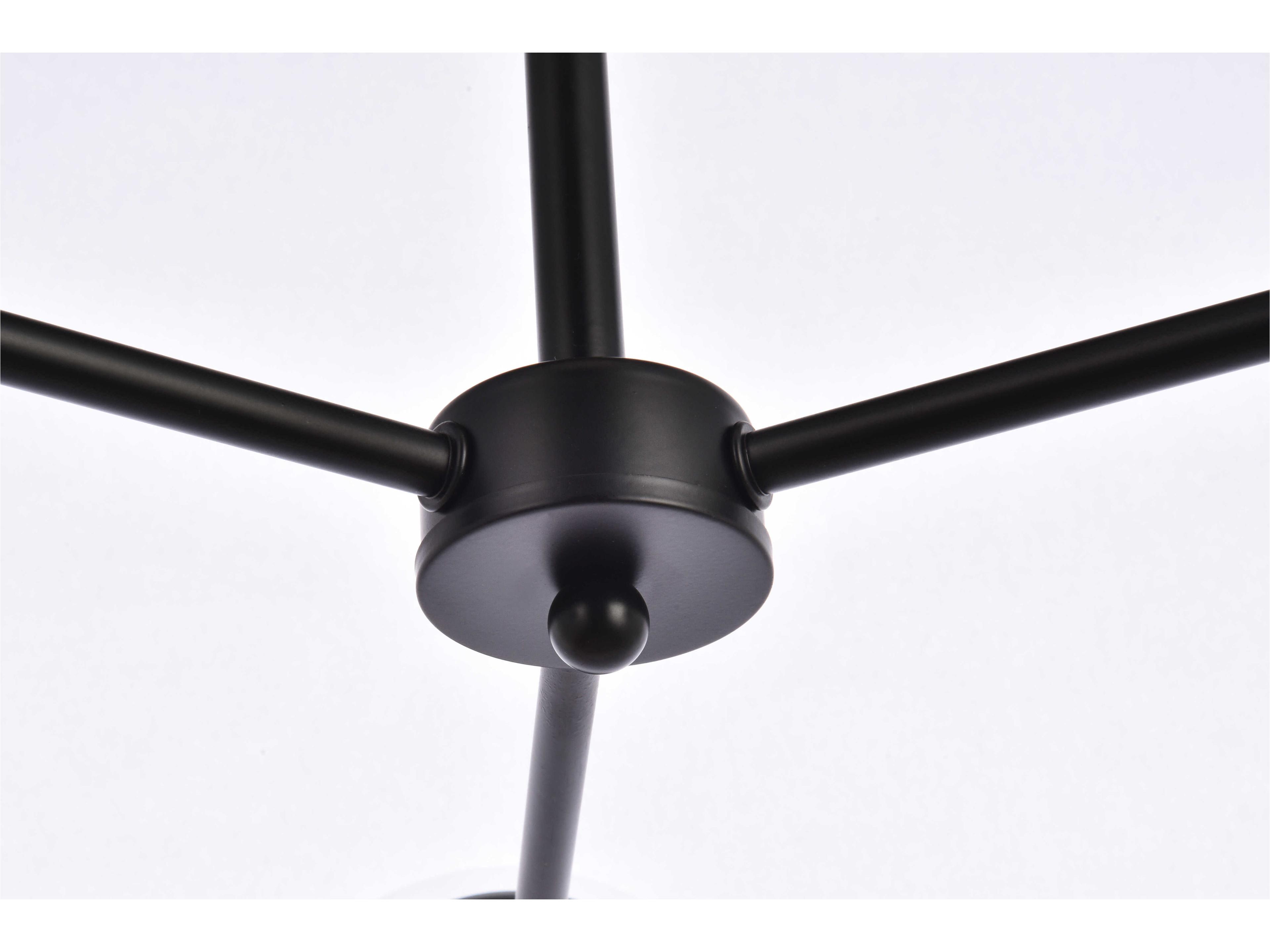 Elegant Lighting Briggs 3-Light Black And Clear Glass Globe Chandelier