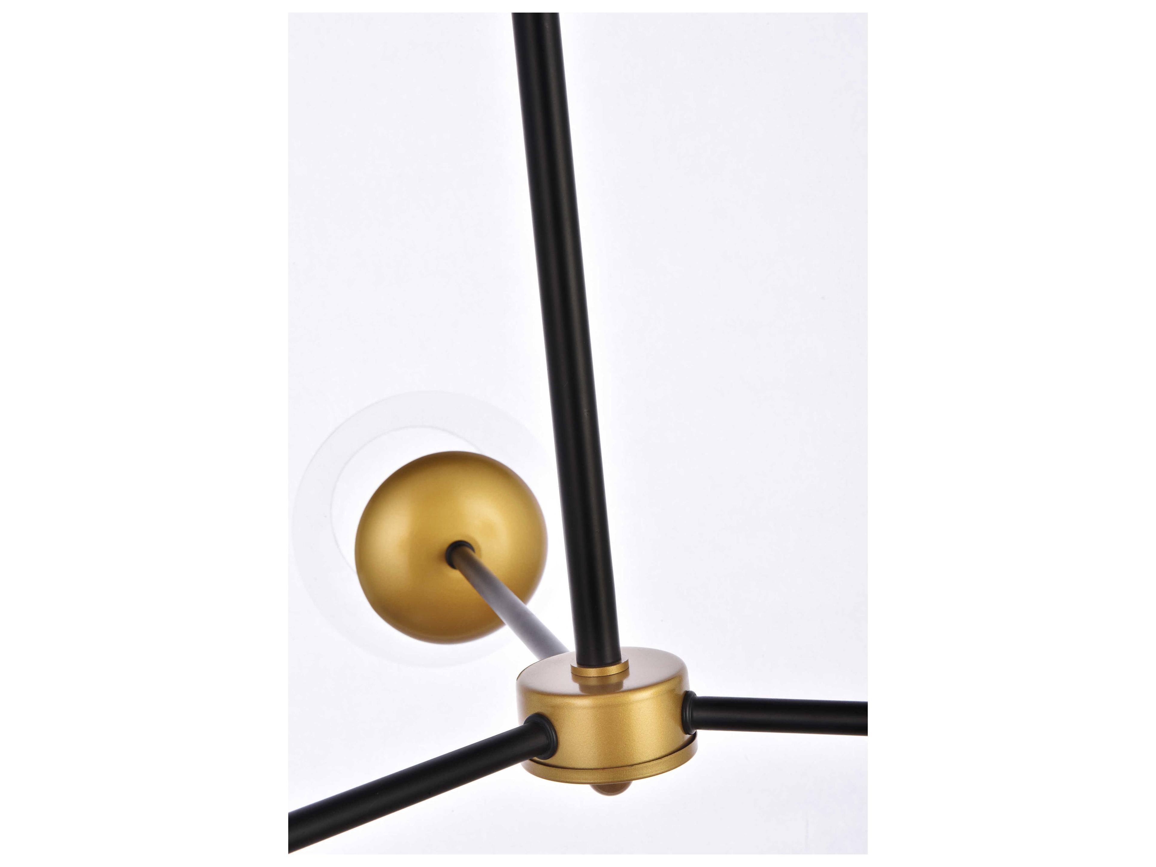 Elegant Lighting Briggs 3-Light Black And Brass Clear Glass Globe Chandelier