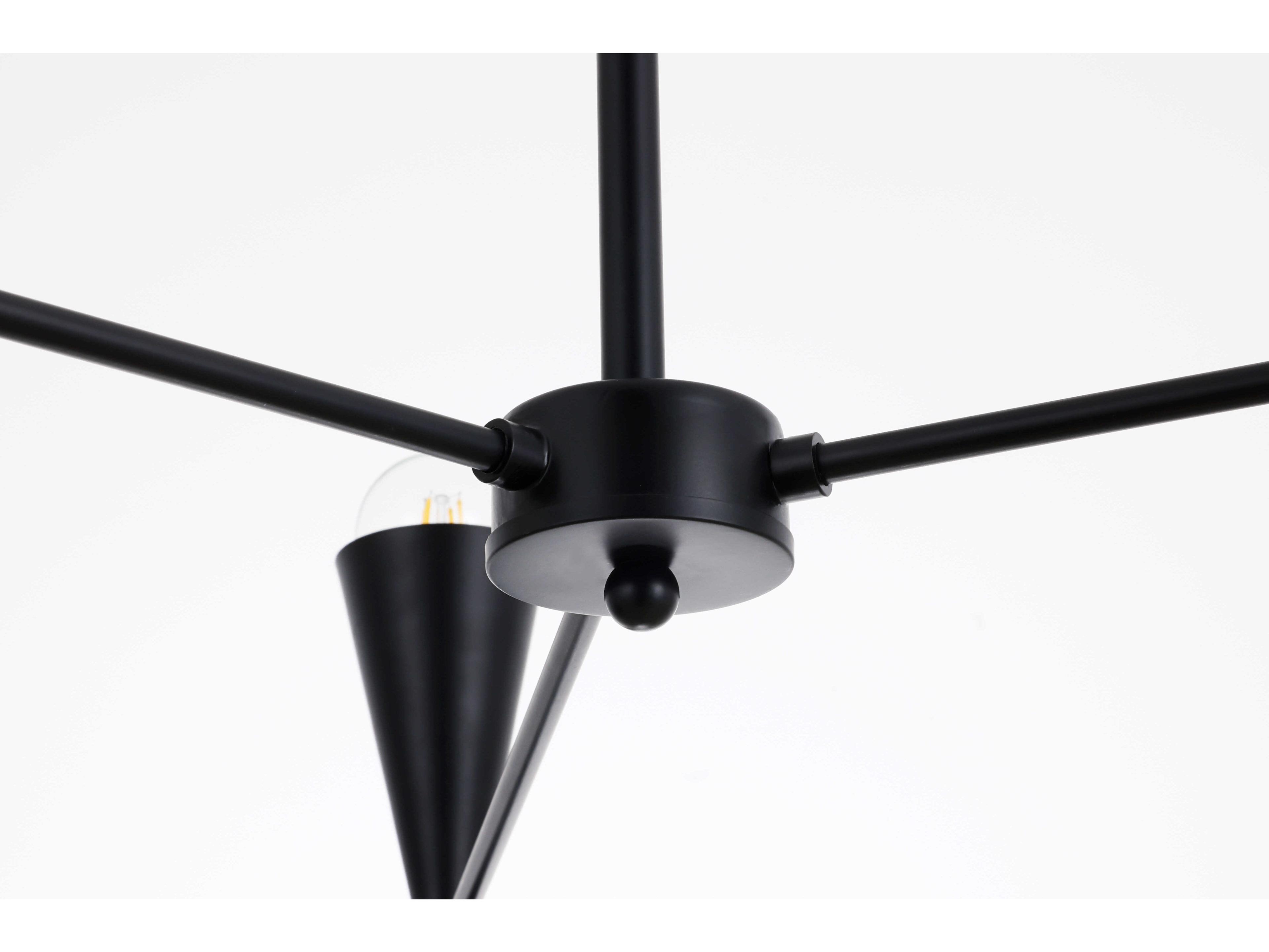 Elegant Lighting Cade 6-Light Black Chandelier