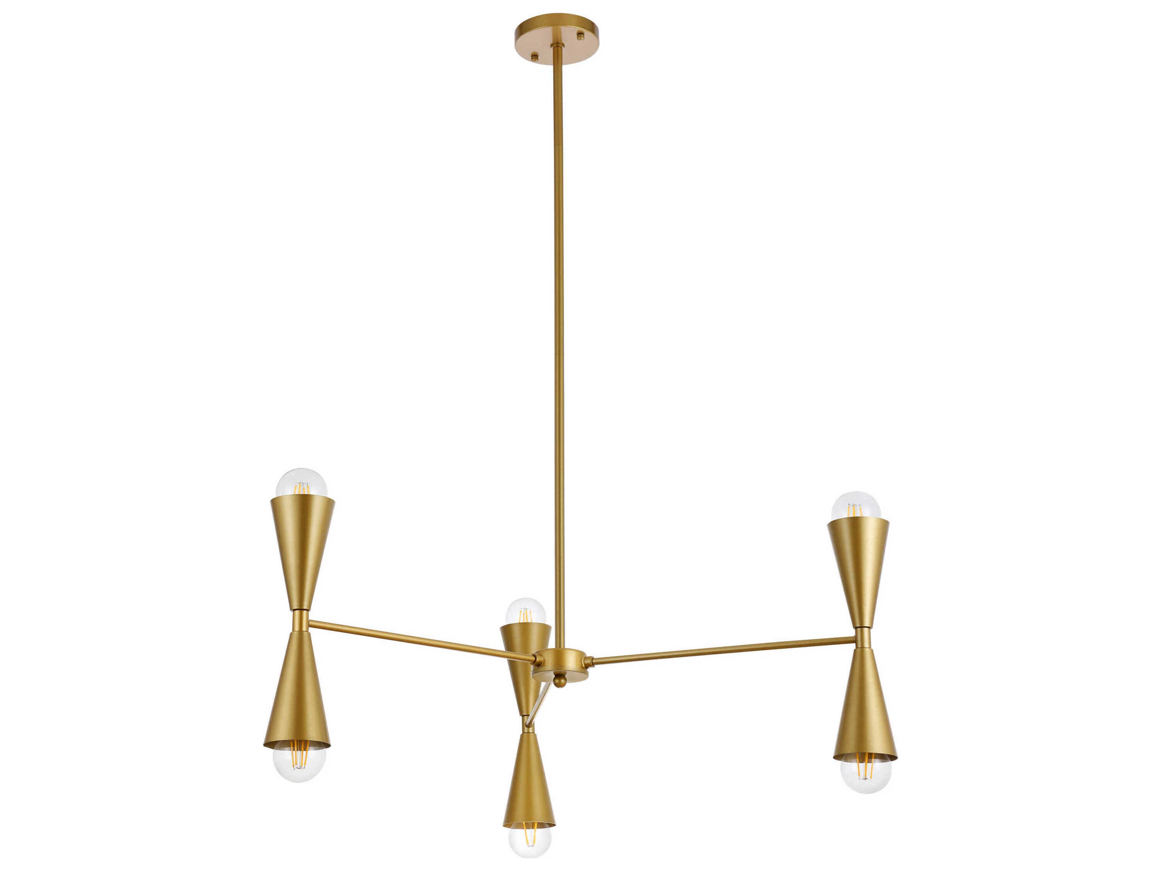 Elegant Lighting Cade 6-Light Brass Chandelier