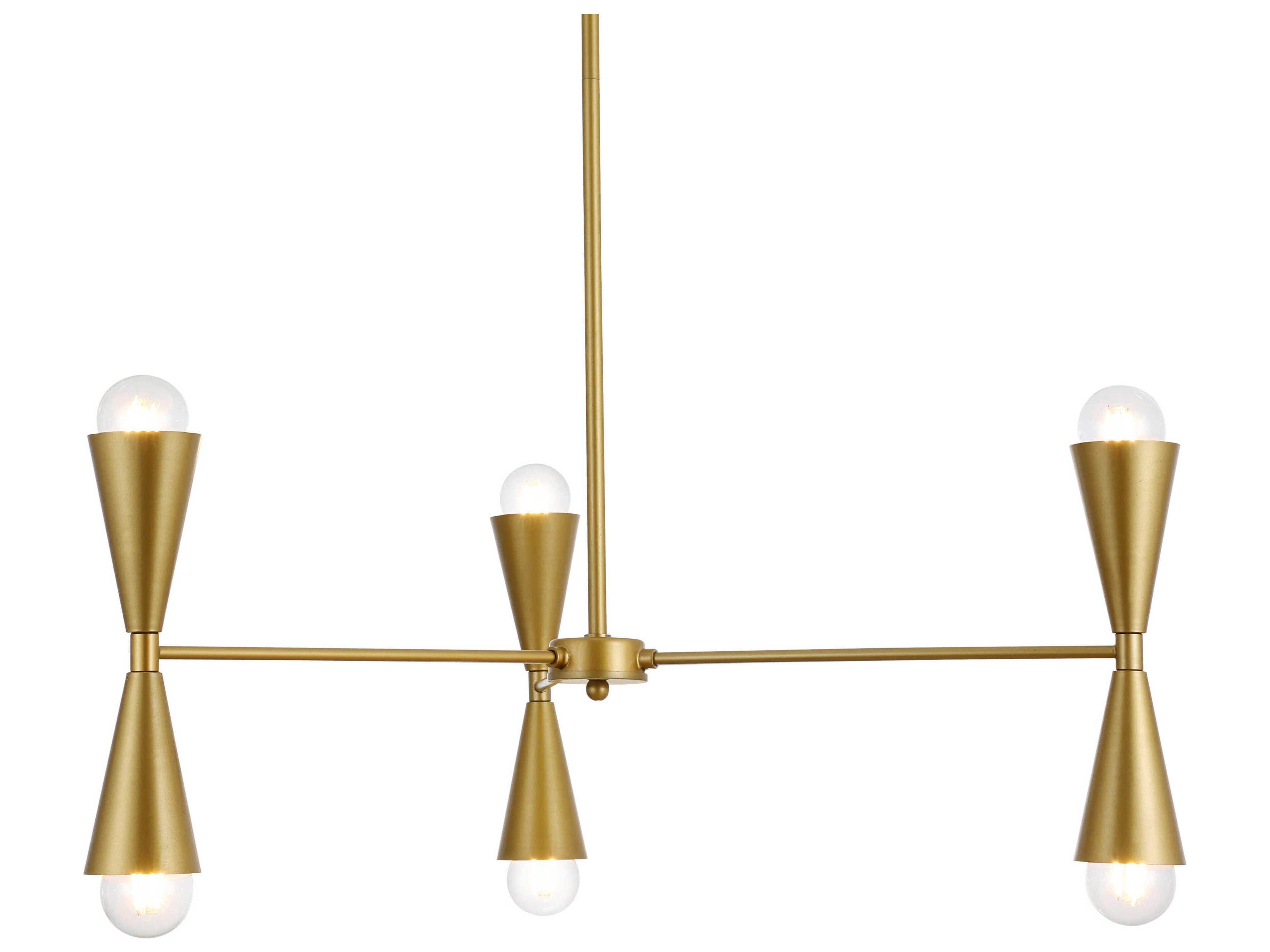 Elegant Lighting Cade 6-Light Brass Chandelier