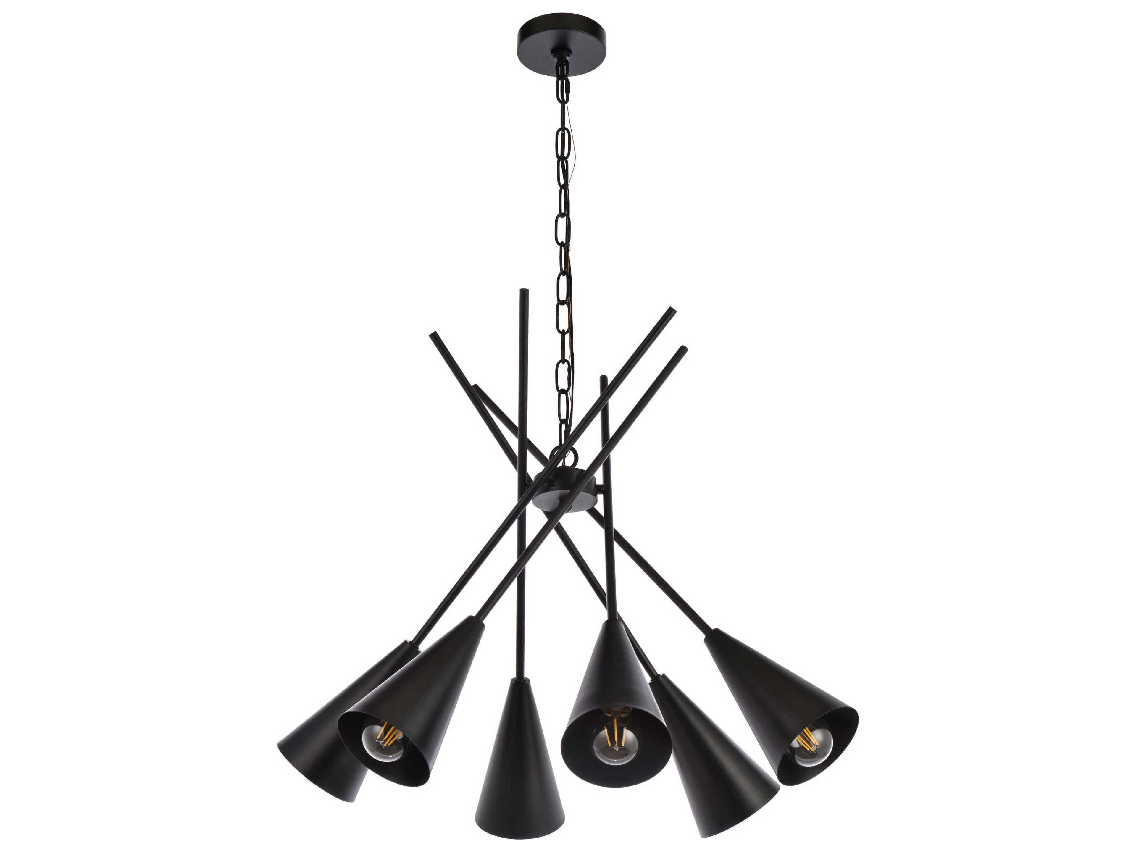 Elegant Lighting Casen 6-Light Black Chandelier