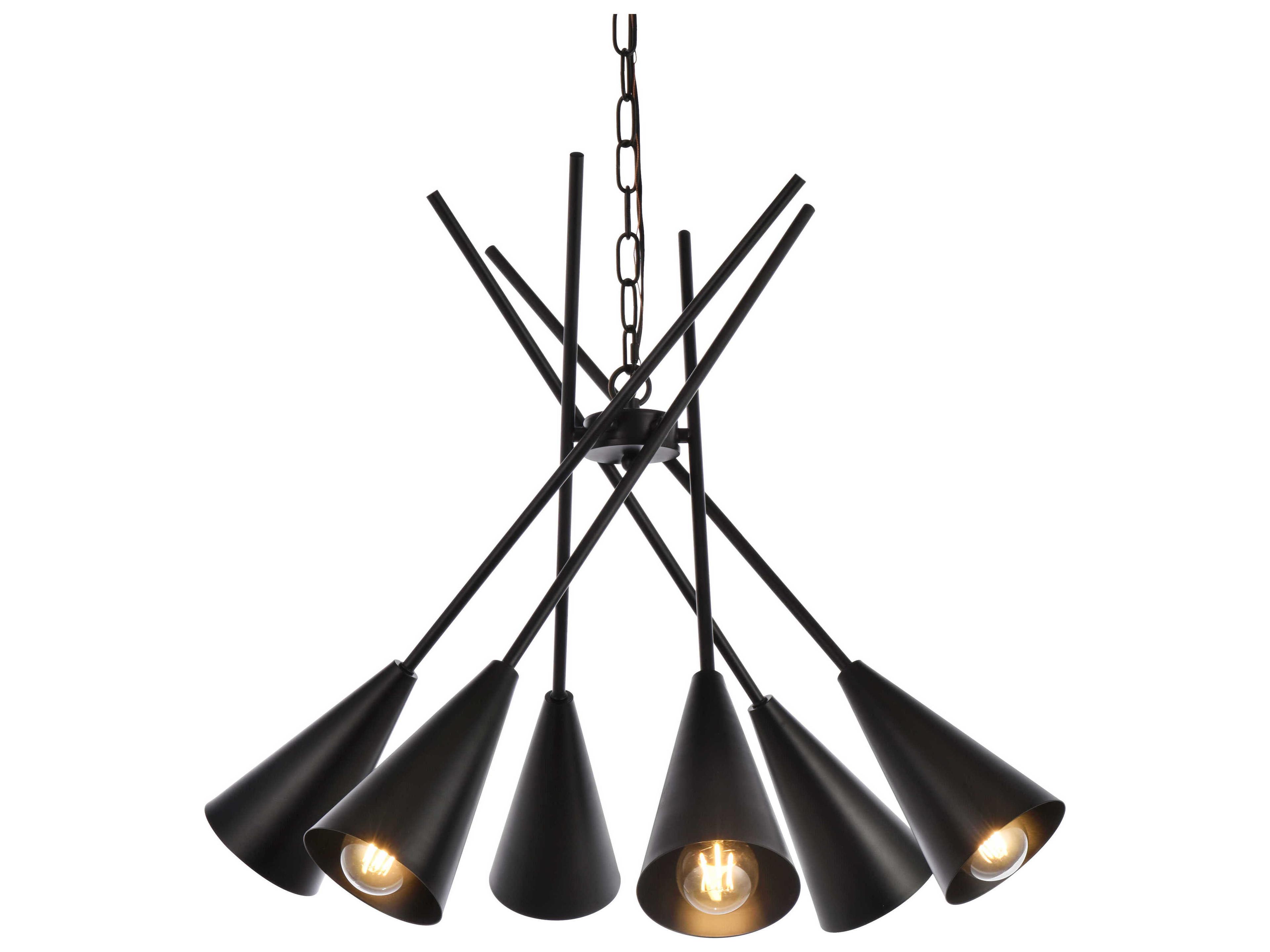 Elegant Lighting Casen 6-Light Black Chandelier
