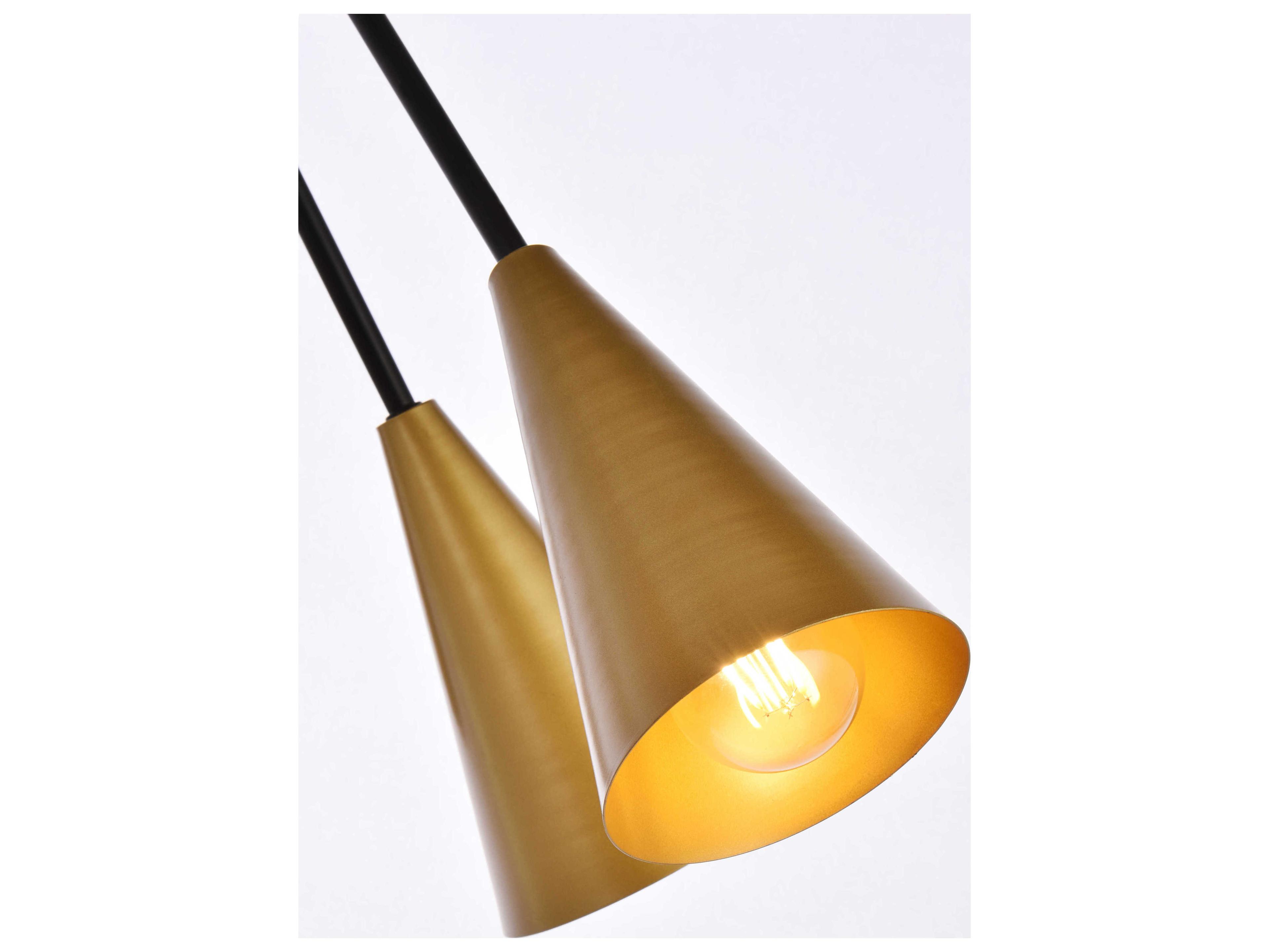 Elegant Lighting Casen 6-Light Black And Brass Chandelier