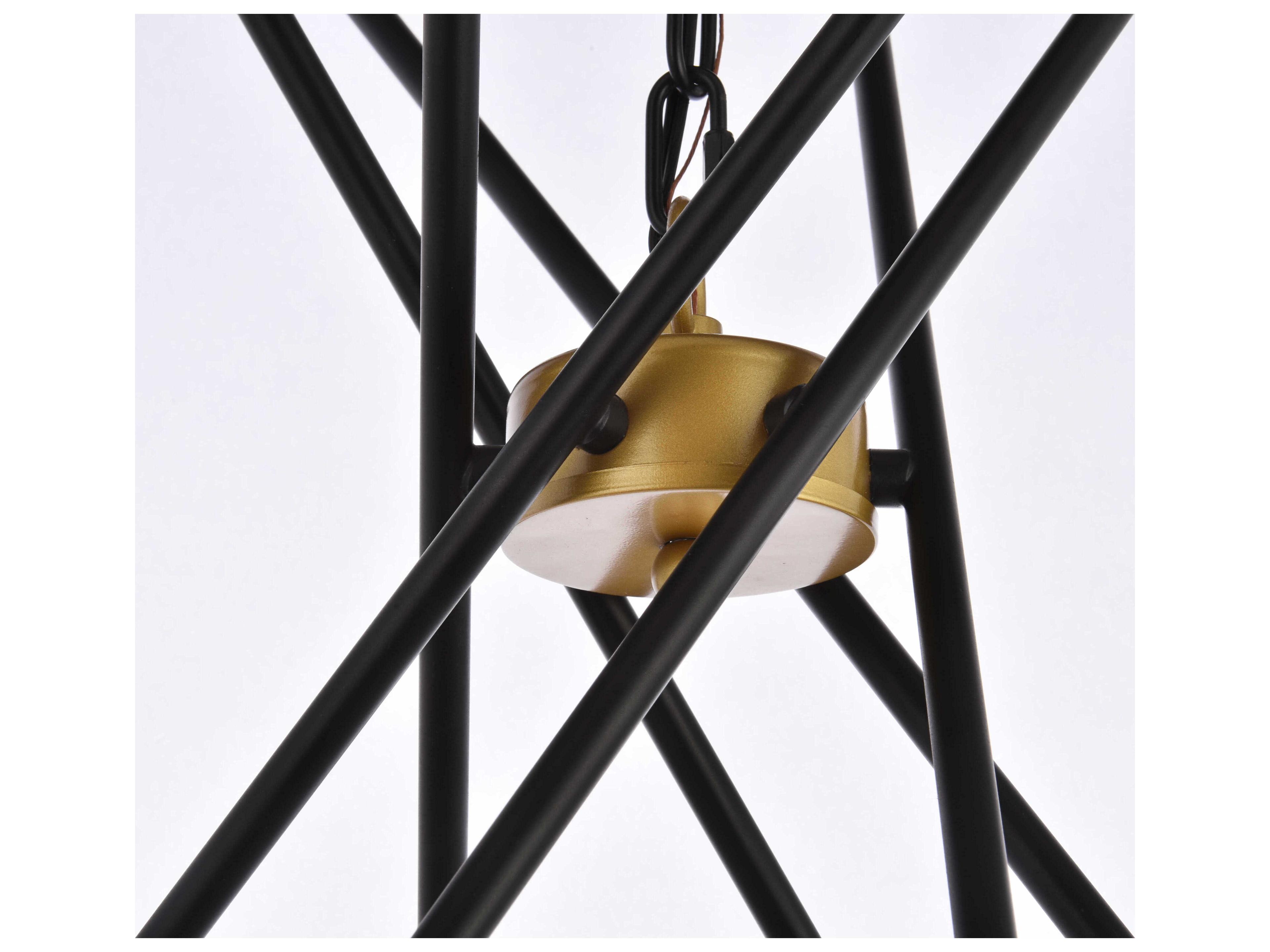 Elegant Lighting Casen 6-Light Black And Brass Chandelier