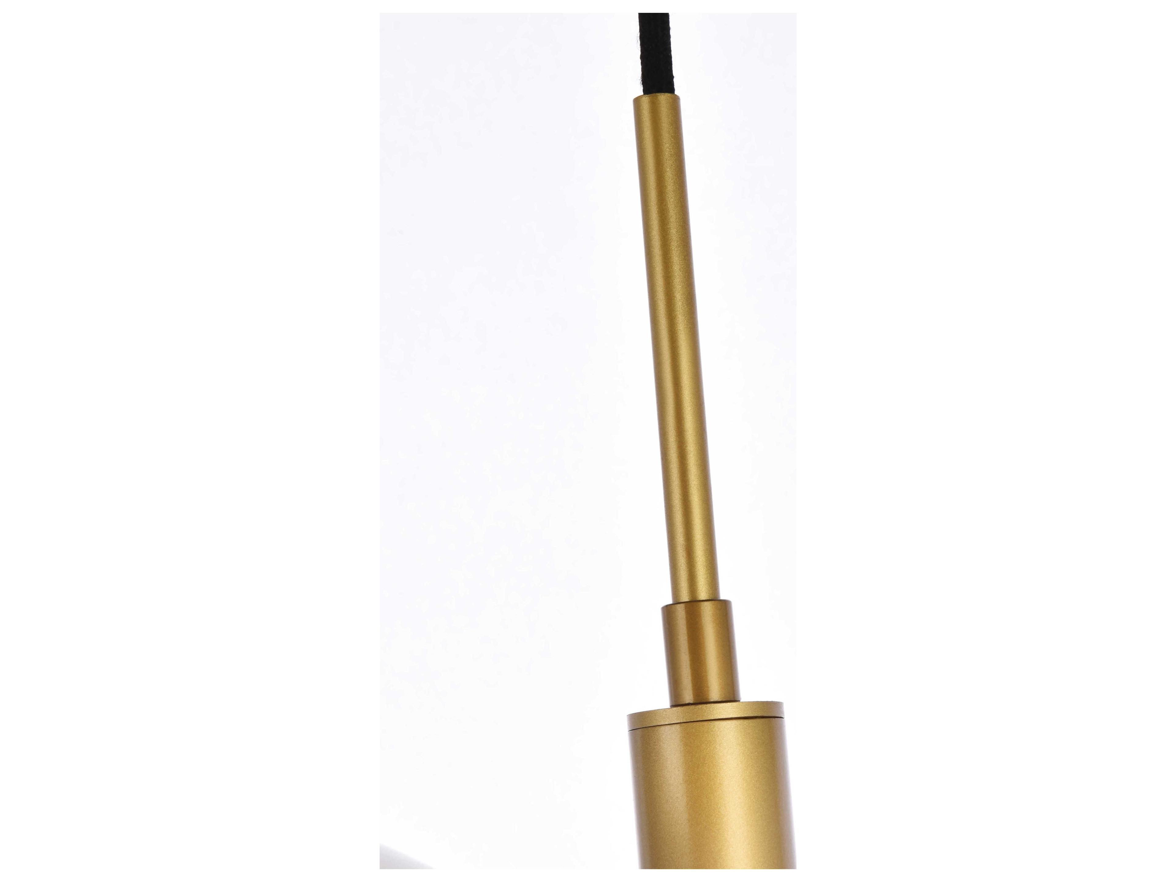 Elegant Lighting Wells 4-Light Brass And Clear Glass Globe Pendant