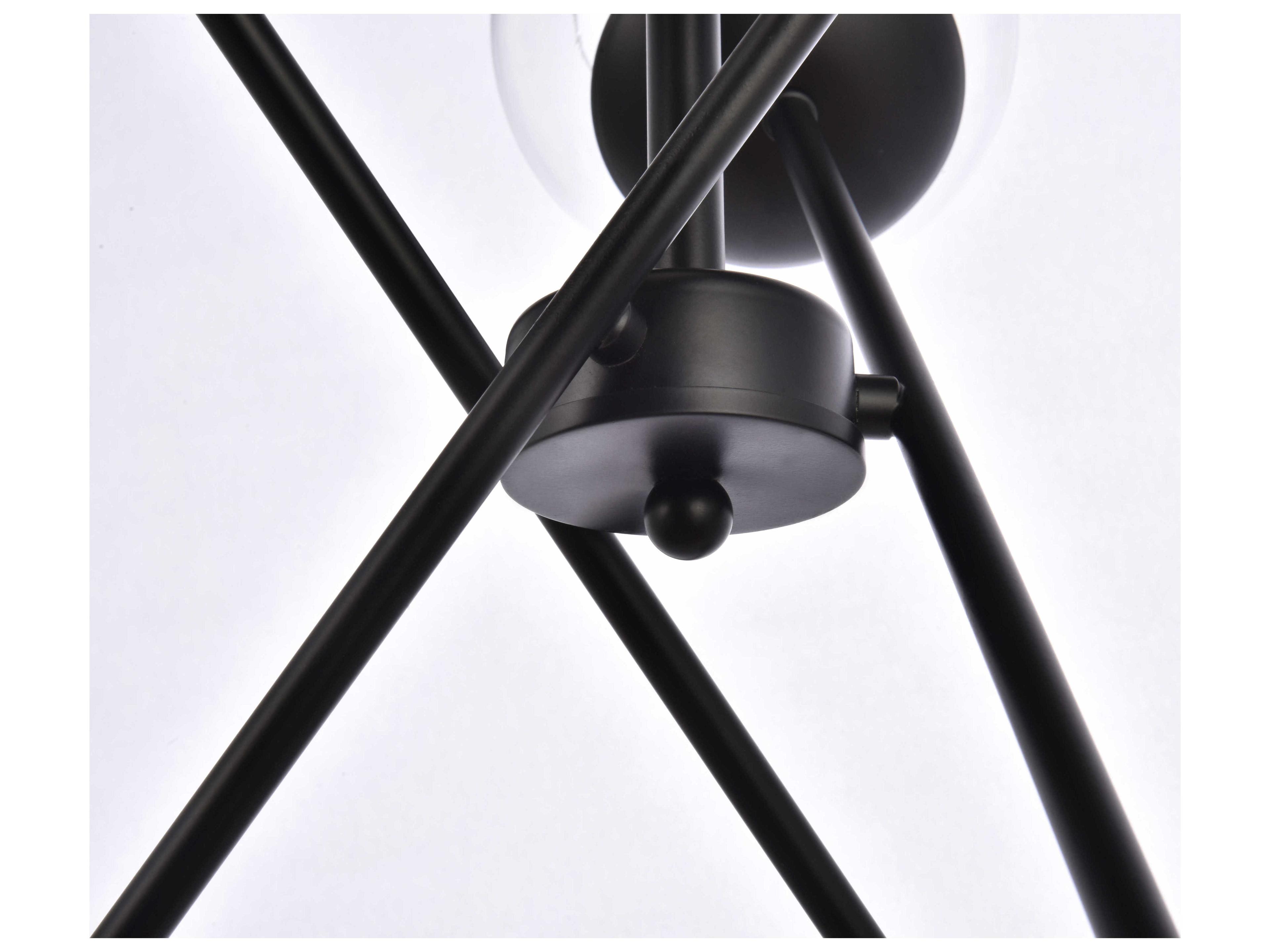 Elegant Lighting Axl 6-Light Black And Clear Glass Globe Pendant