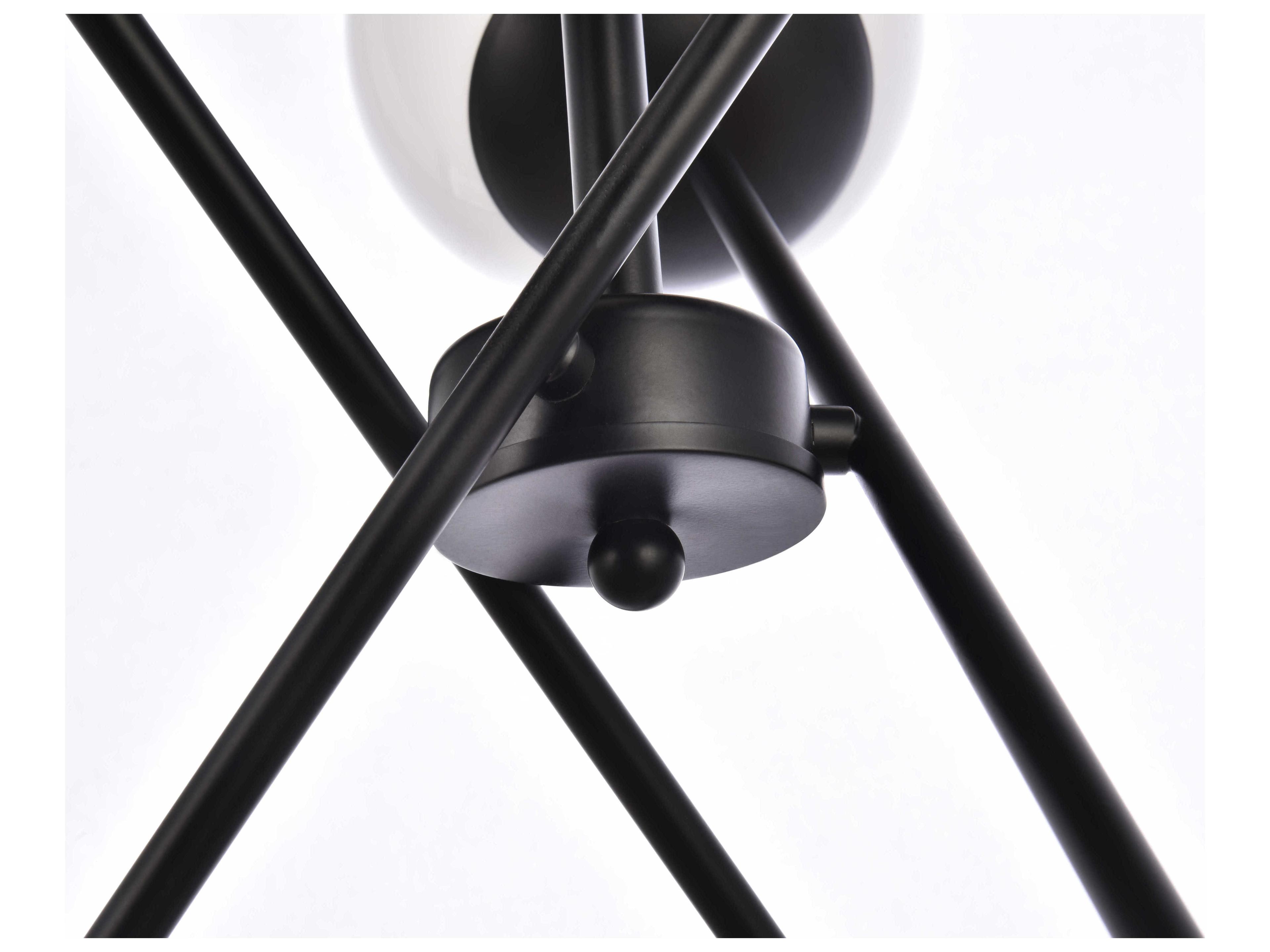 Elegant Lighting Axl 6-Light Black And White Glass Globe Pendant