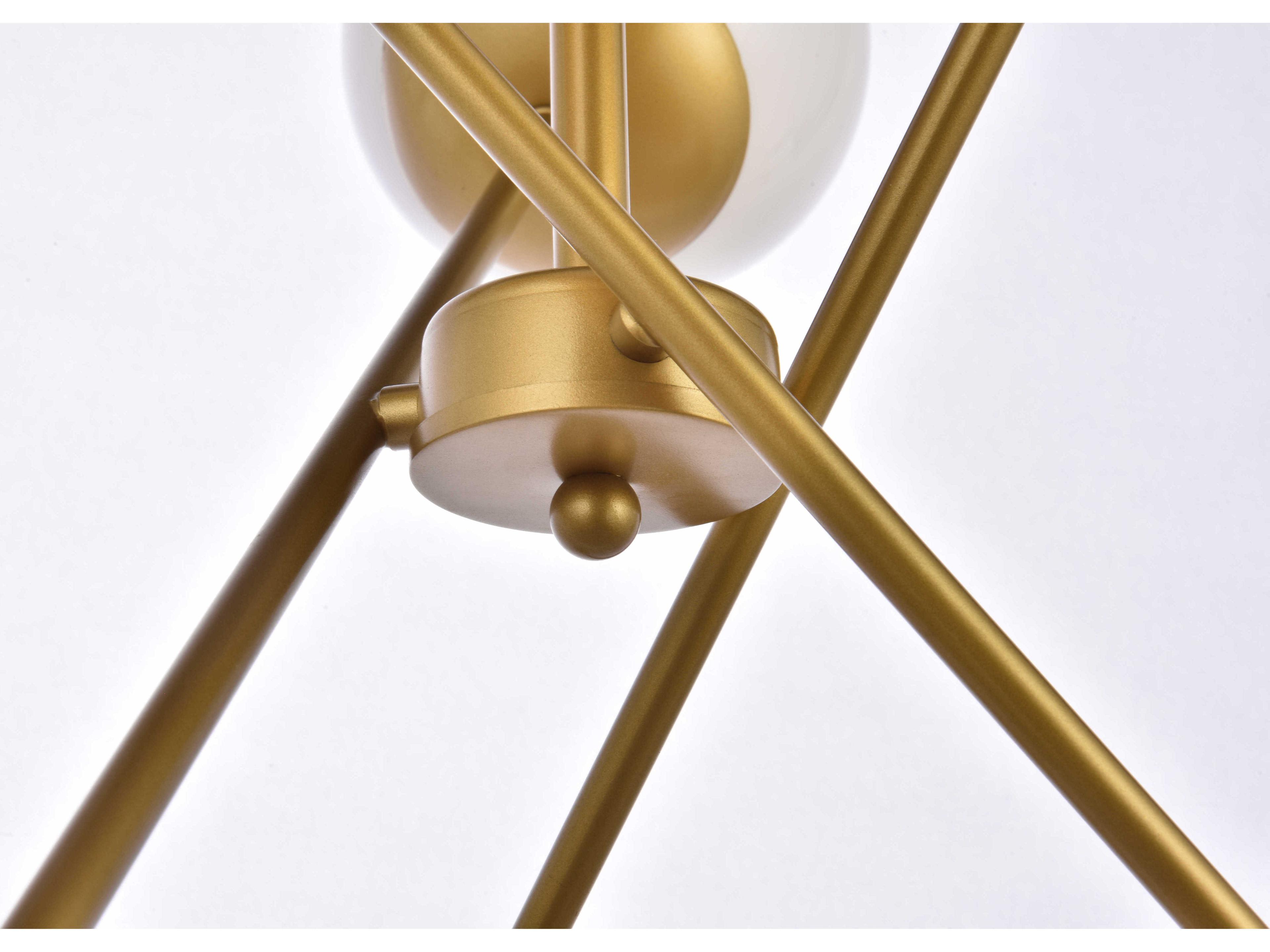 Elegant Lighting Axl 6-Light Brass And White Glass Pendant